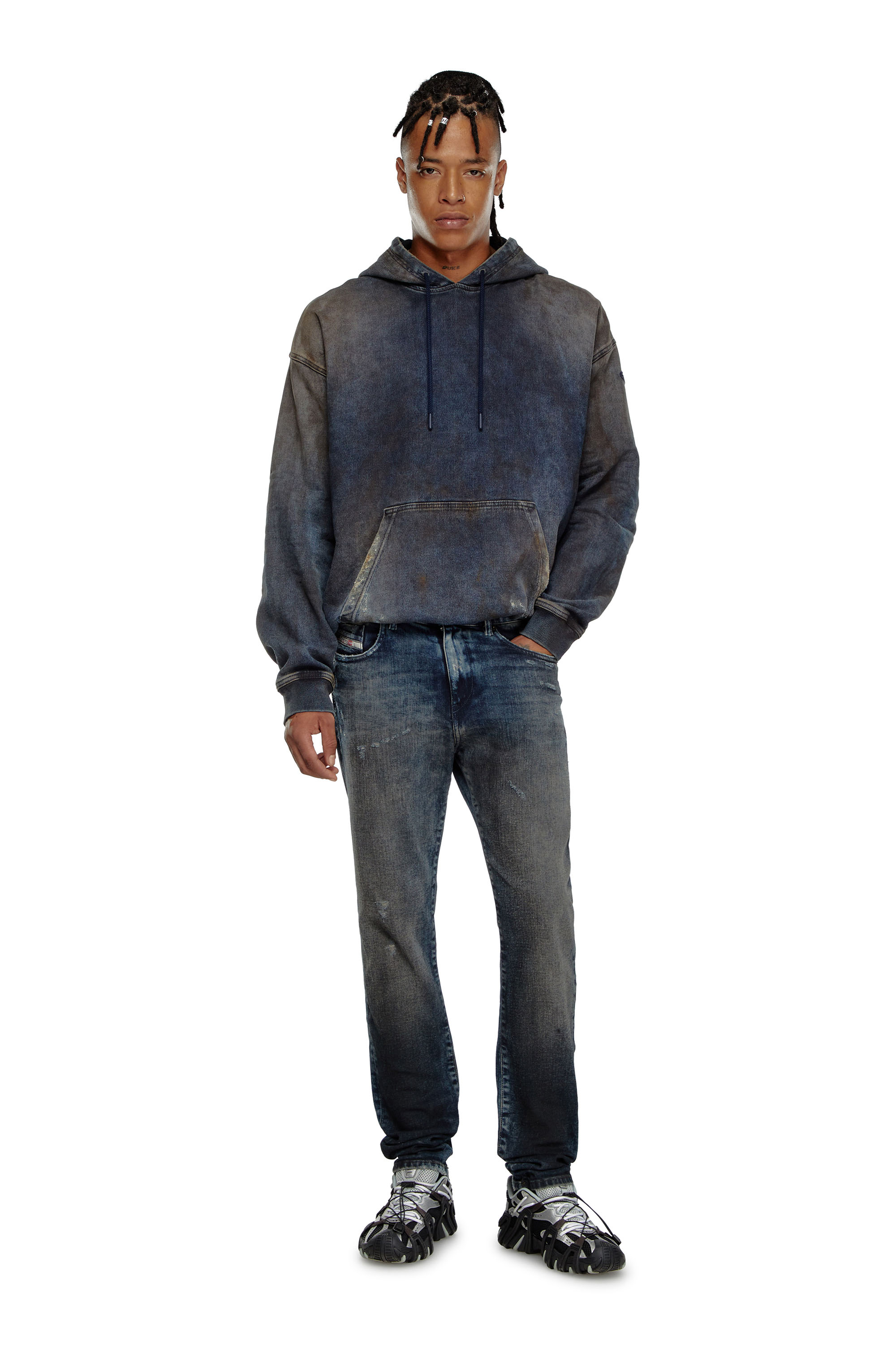 Diesel - Homme Slim Jeans 2019 D-Strukt 09H54, Bleu Foncé - Image 1