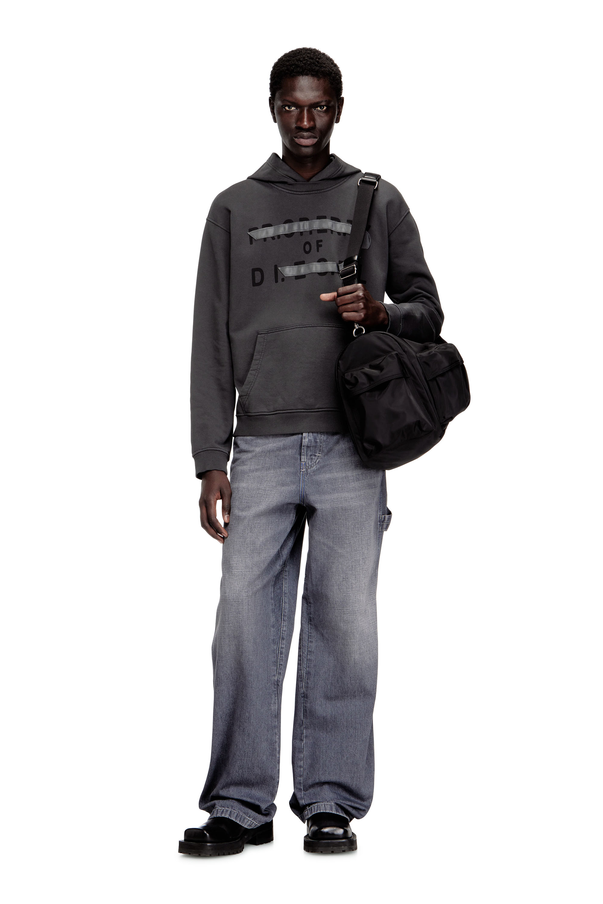 Diesel - S-NORMAN-HOOD, Sweat &agrave; capuche en coton avec appliqu&eacute; D Homme in ToBeDefined - 2