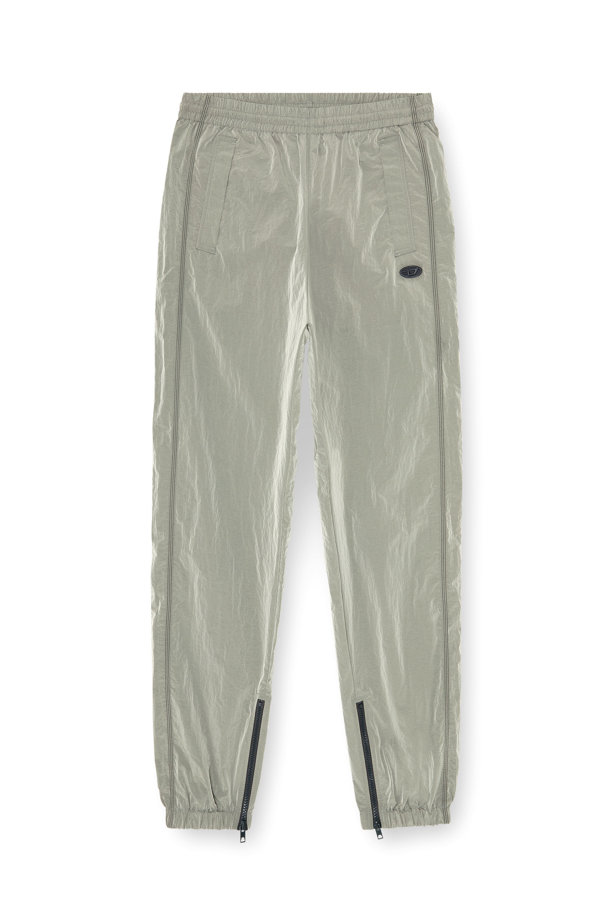Diesel - P-ANOK, Pantalon en nylon &agrave; effet froiss&eacute; Homme in Gris - 2