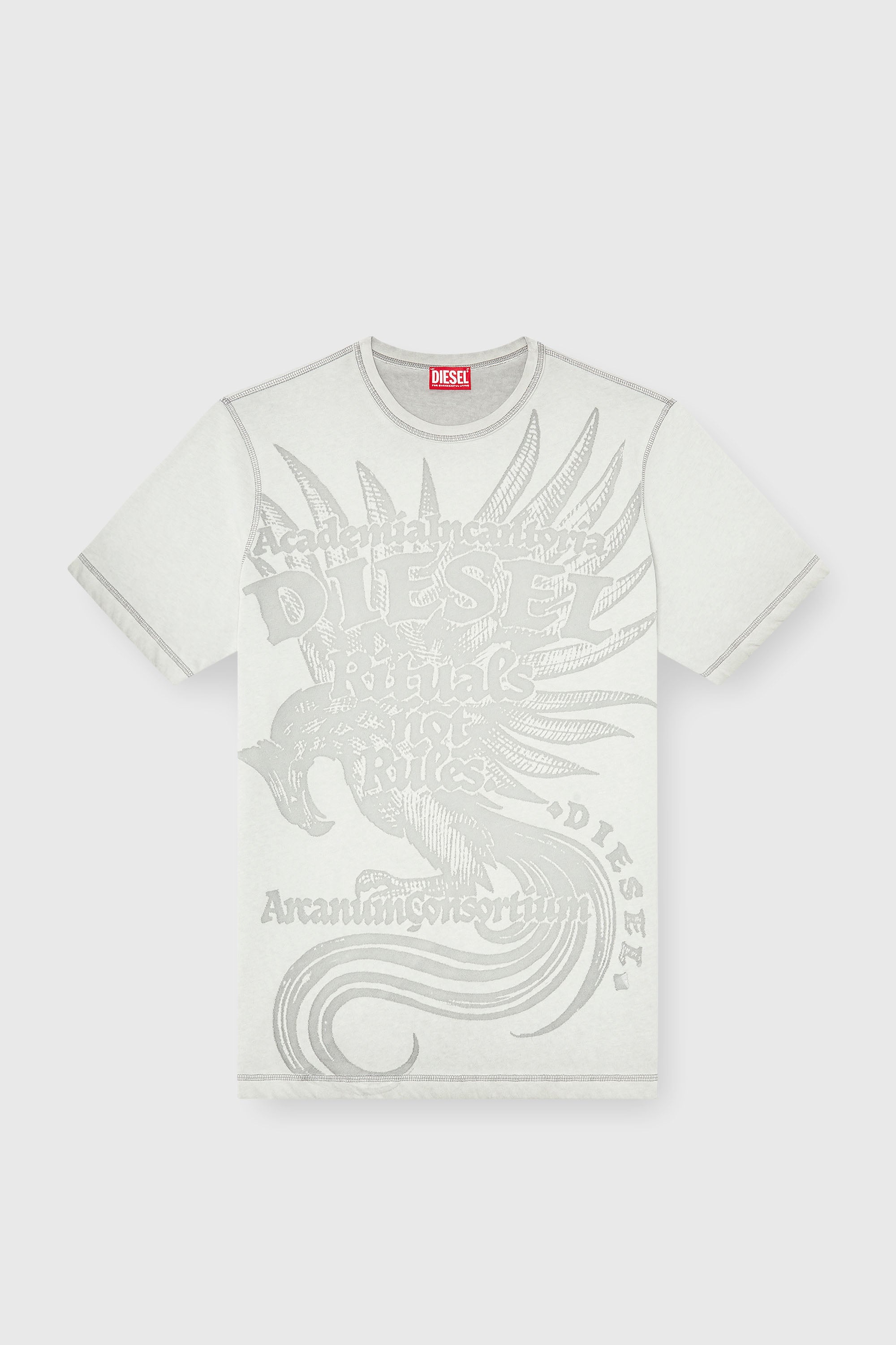 Diesel - T-RAWJUST-AA1, T-shirt en jersey avec motif emboss&eacute; Homme in Gris - 2