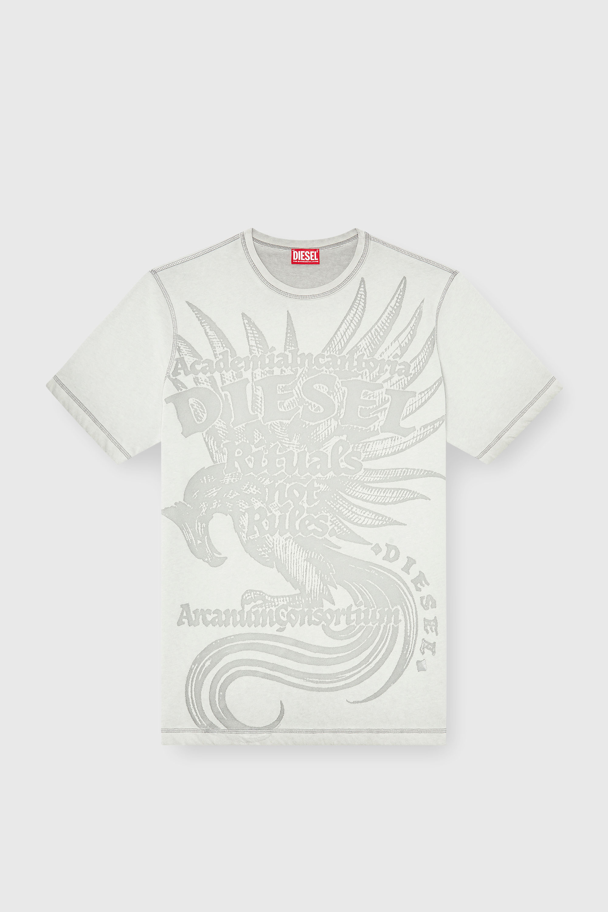 Diesel - T-RAWJUST-AA1, T-shirt en jersey avec motif emboss&eacute; Homme in Gris - 2