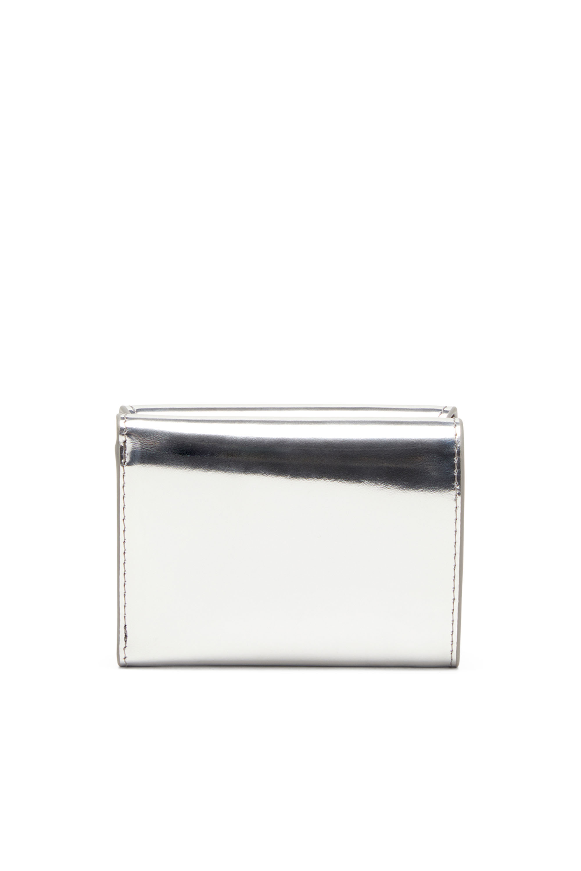 Diesel - 1DR TRI FOLD COIN XS II, Portefeuille à trois volets en cuir effet miroir Femme in Gris argenté - 2