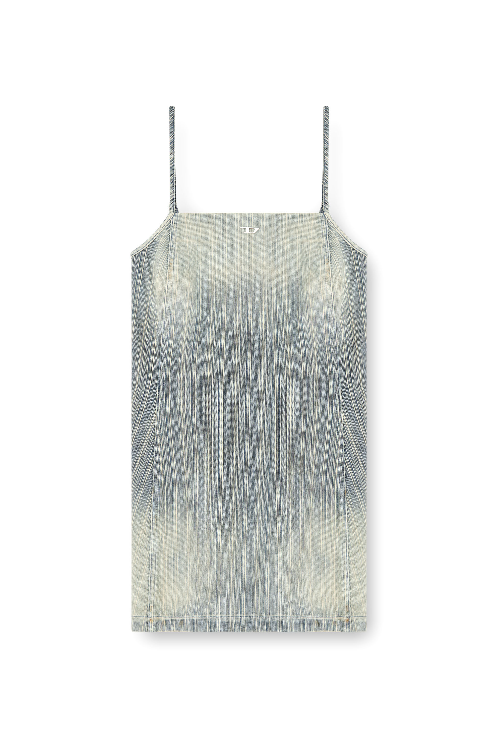 Diesel - DE-BETTY-DRESS-D, Robe courte en denim indigo &agrave; rayures Femme in Bleu - 2