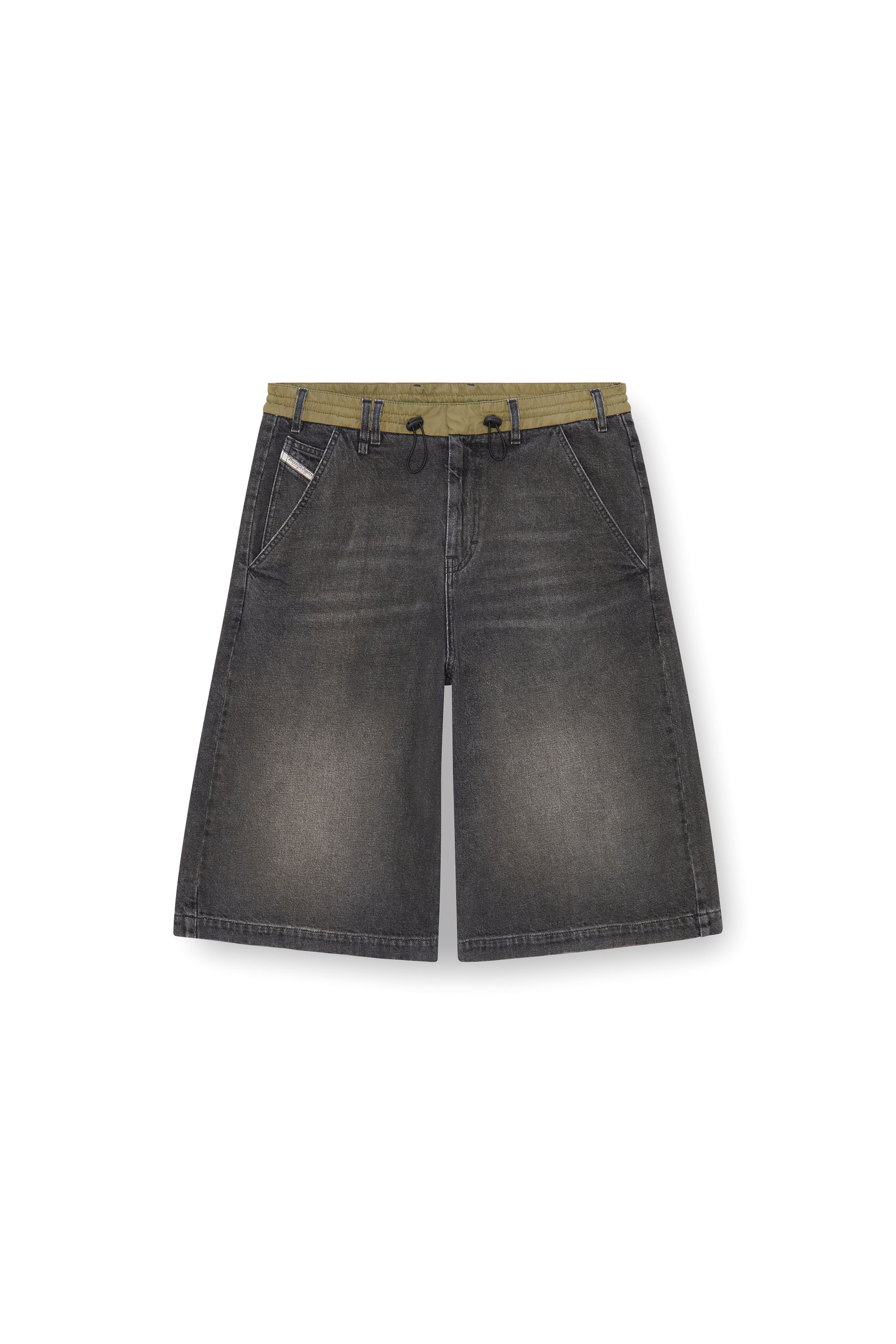 Diesel - D-ANDRE-SHORT-S, Bermuda ample en denim et nylon Homme in Noir - 3