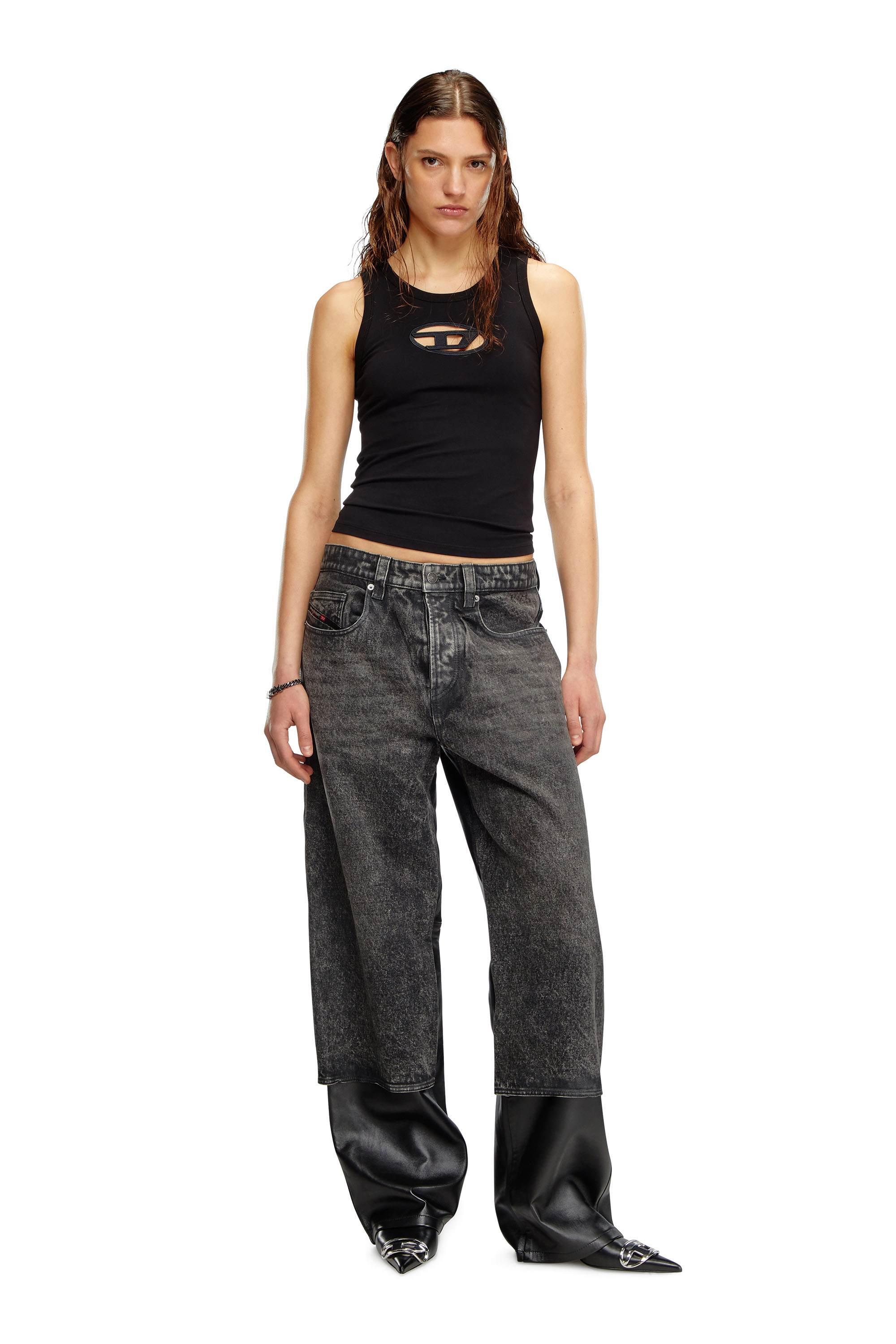 Diesel - T-LYNYS-OD, Débardeur avec cut-out Oval D Femme in Noir - 1