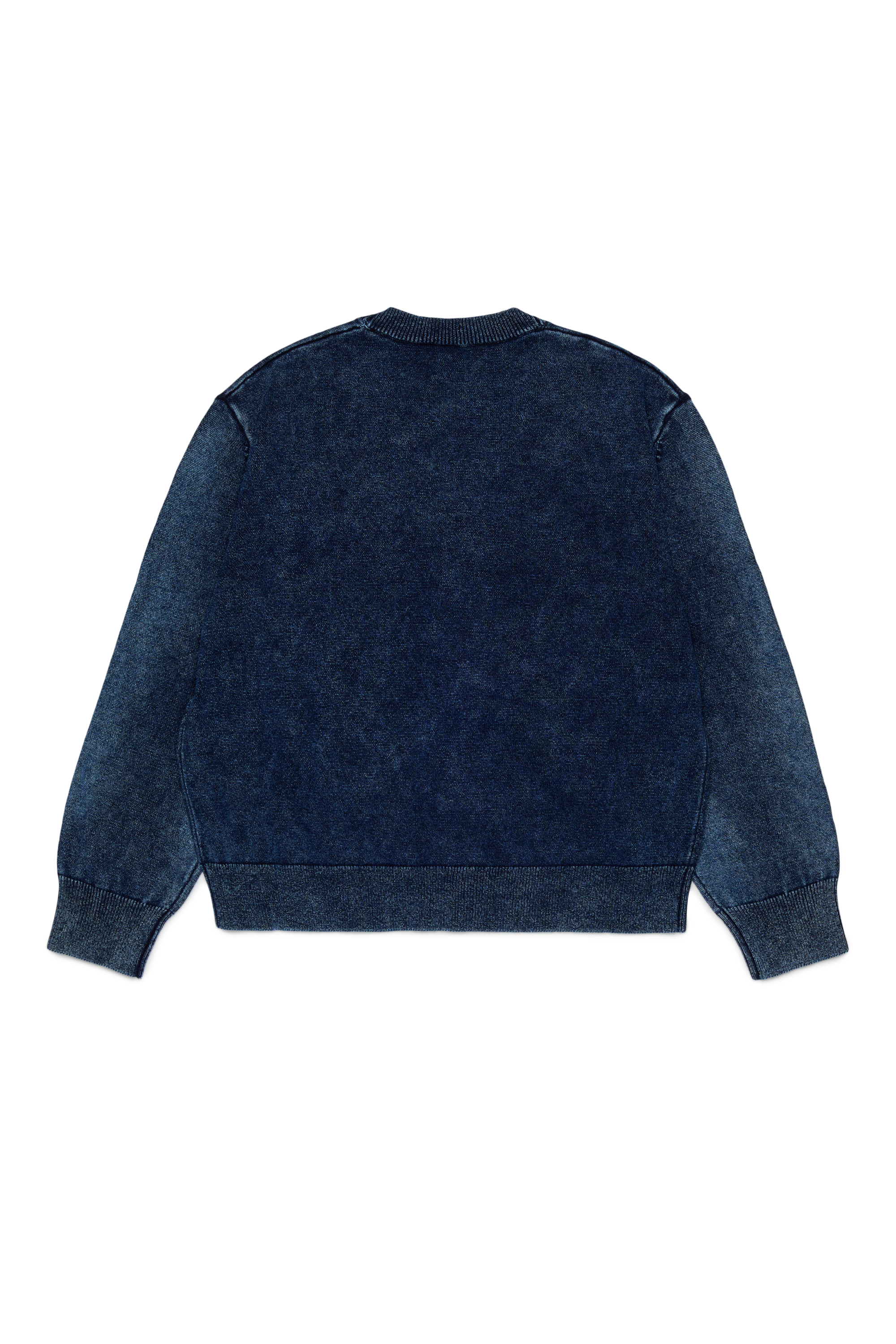 Diesel - KFINNIC CARDIGAN OVER, Cardigan effet denim avec motif ph&eacute;nix Homme in Bleu - 2