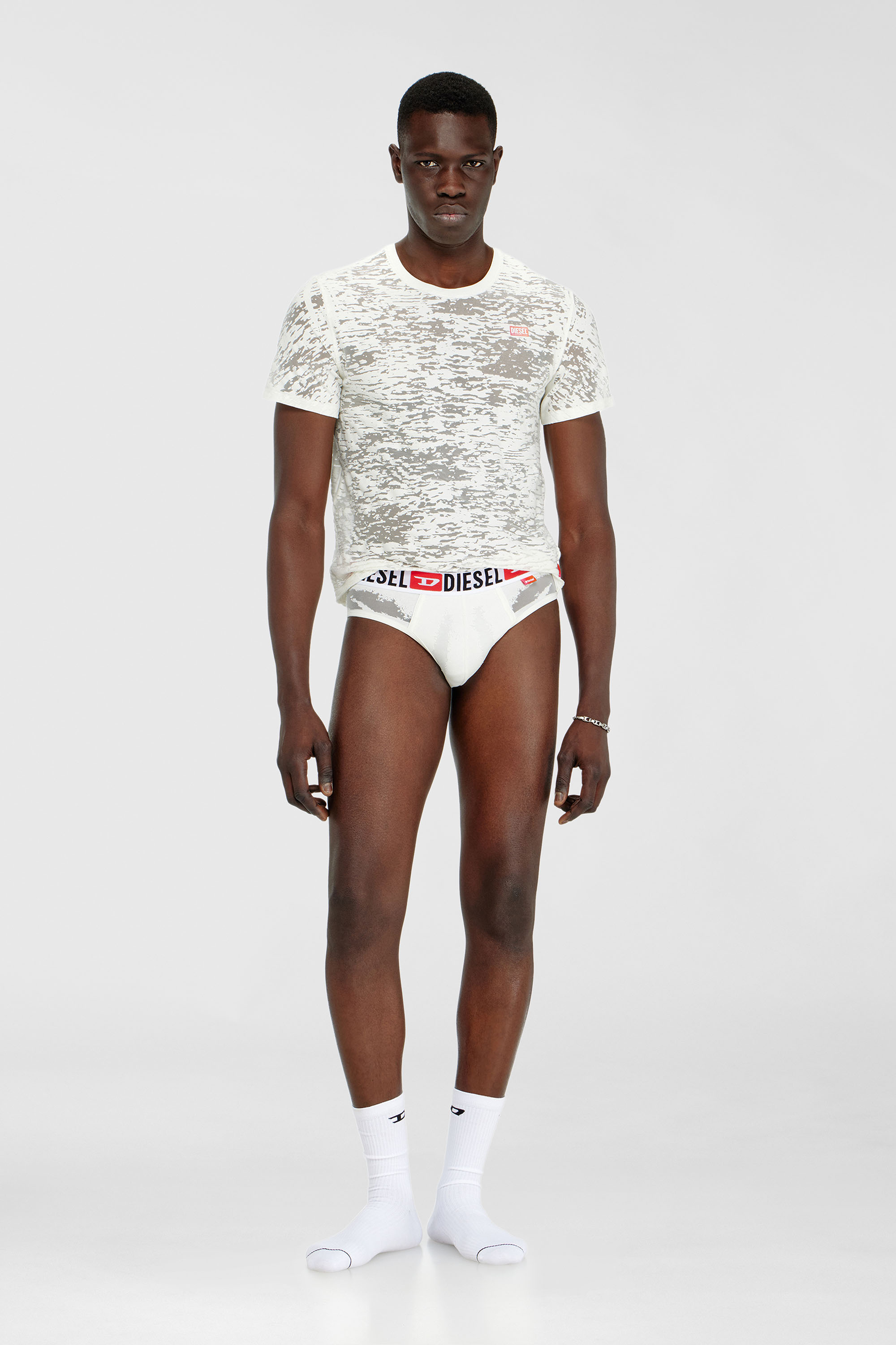 Diesel - PR-ANDRE, Culotte effet d&eacute;vor&eacute; transparent Homme in Blanc - 1