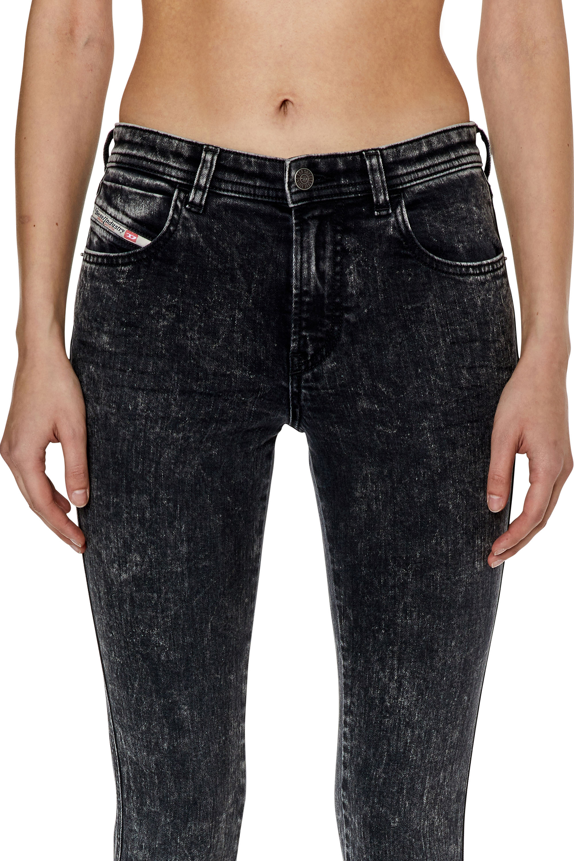 Diesel - Skinny Jeans 2015 Babhila 0ENAN, Noir/Gris foncé - Image 5