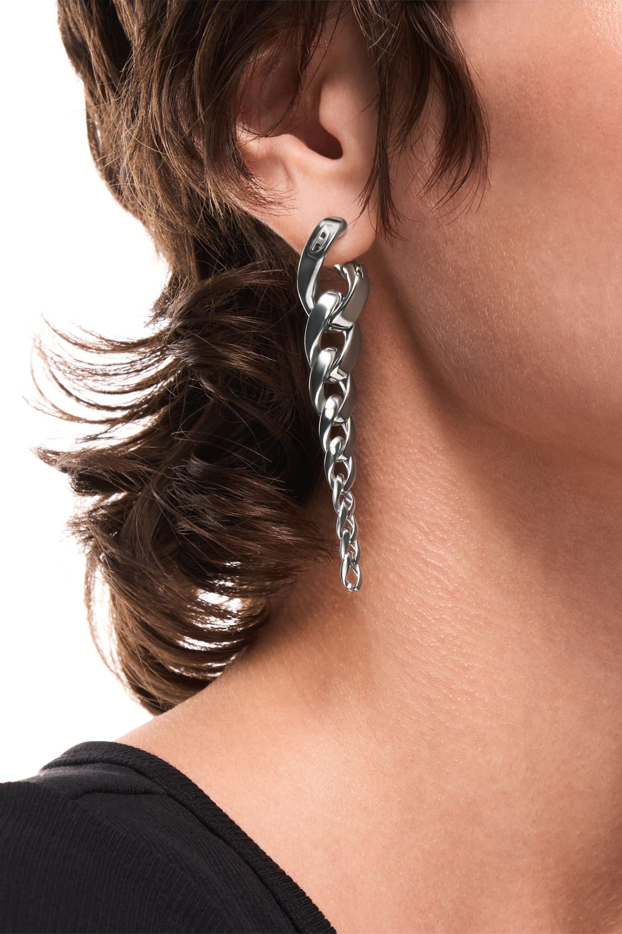 Diesel - DX1719040, Boucles d&rsquo;oreilles pendantes en acier inoxydable Mixte in Gris argent&eacute; - 3