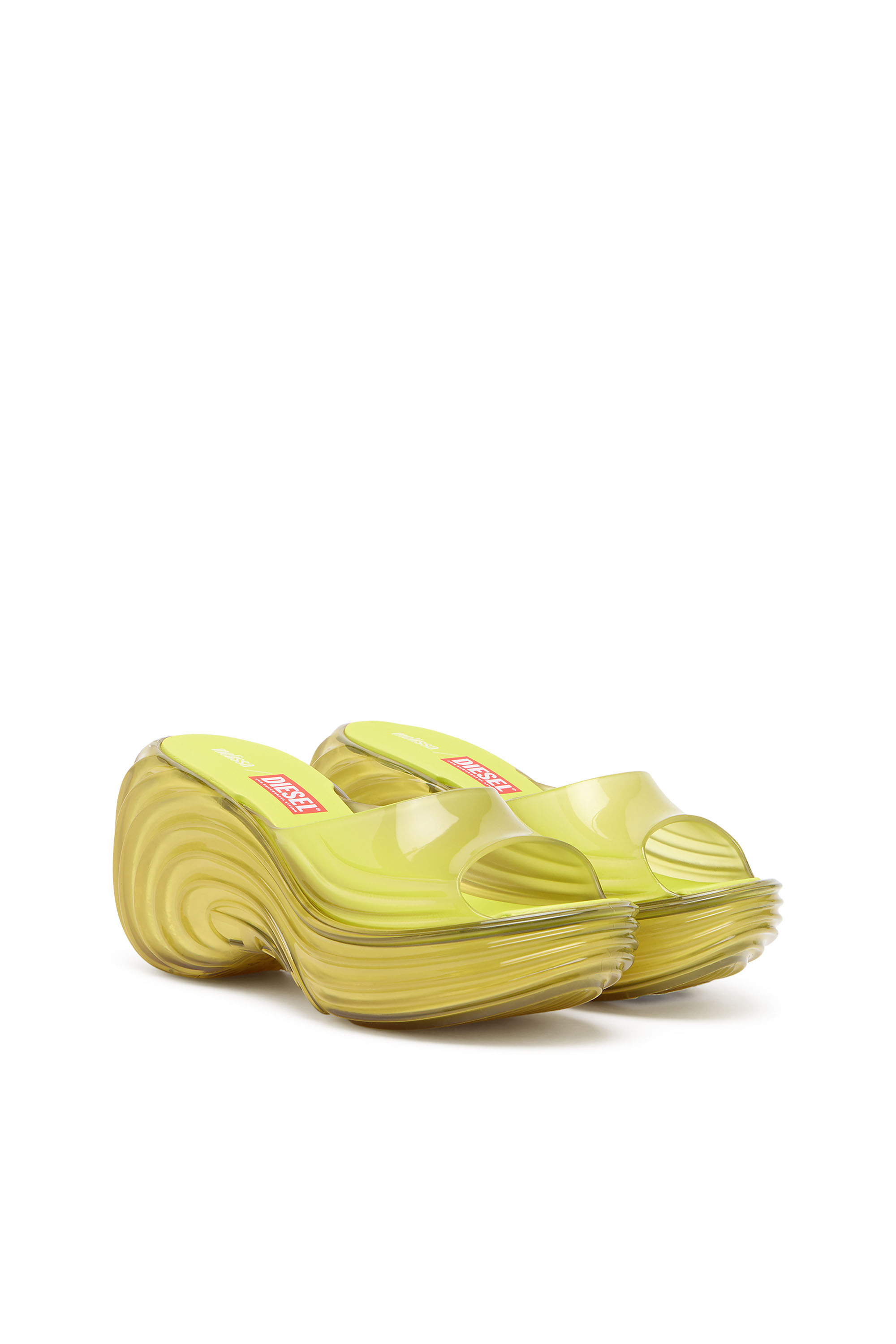 Diesel - MELISSA QUANTUM PLATFORM, Mule &agrave; plateforme en Melflex&reg; Femme in Jaune - 3