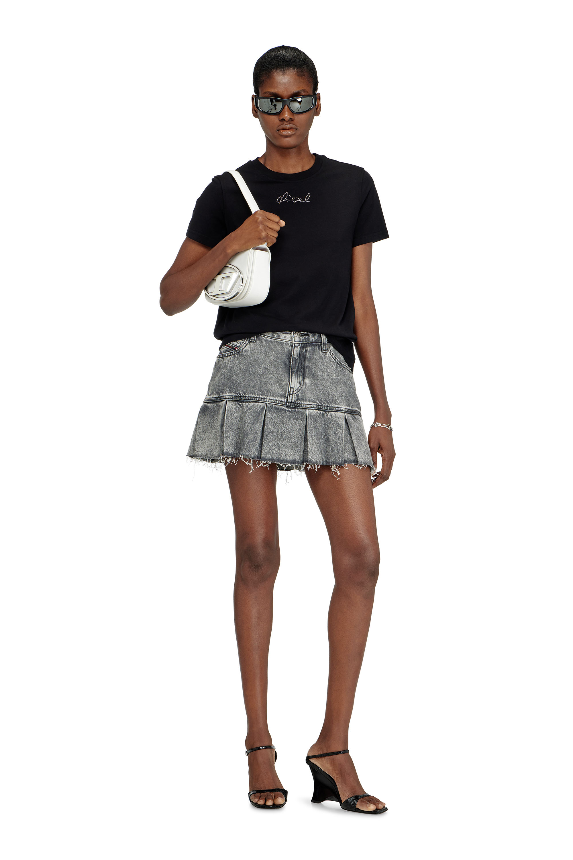 Diesel - 1DR, 1DR-Sac iconique &agrave; bandouli&egrave;re en cuir nappa Femme in Blanc - 2