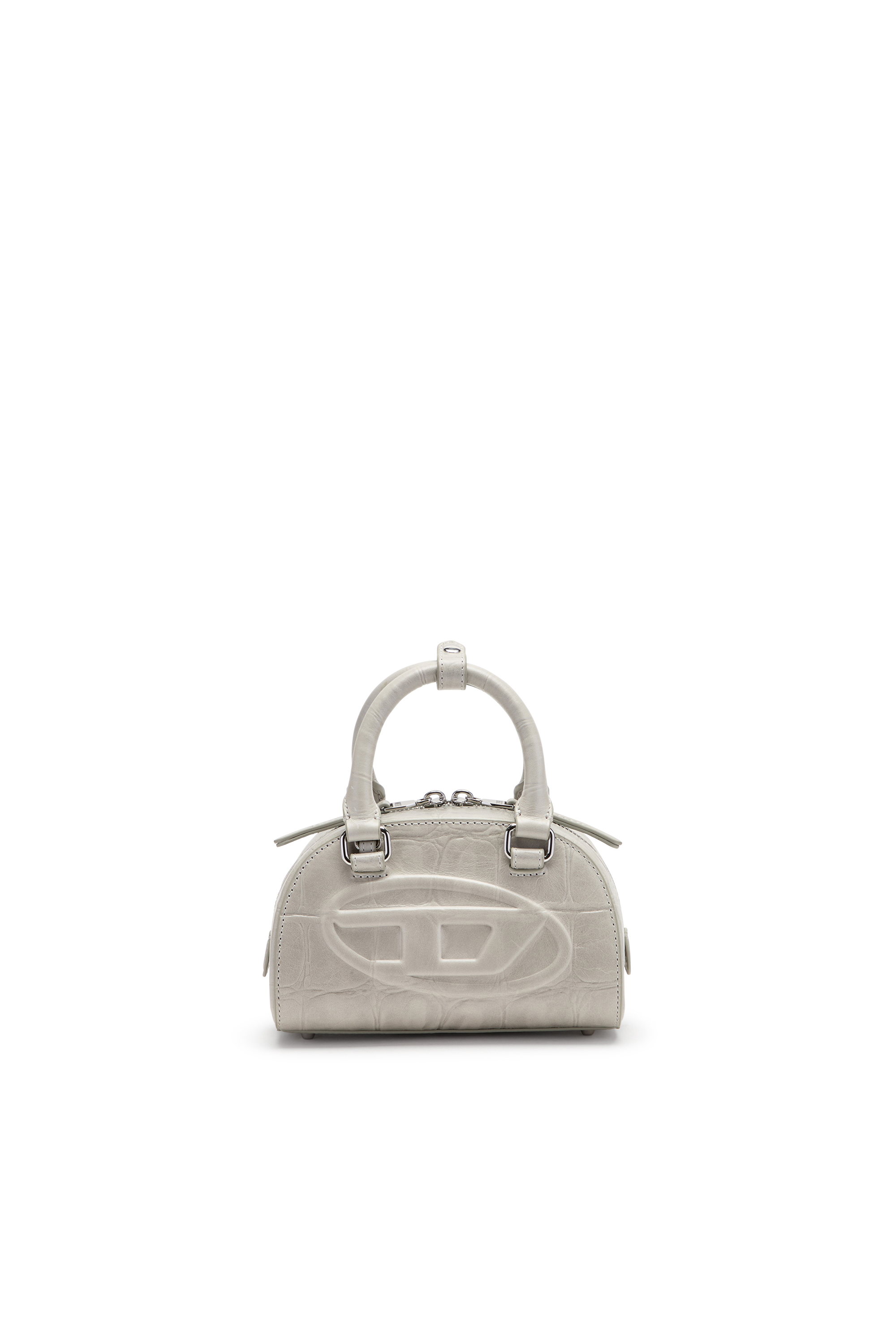 Diesel - 1DR DOME CROSSBODY, 1DR Dome-Mini sac bowling en cuir effet croco Femme in Gris - 1