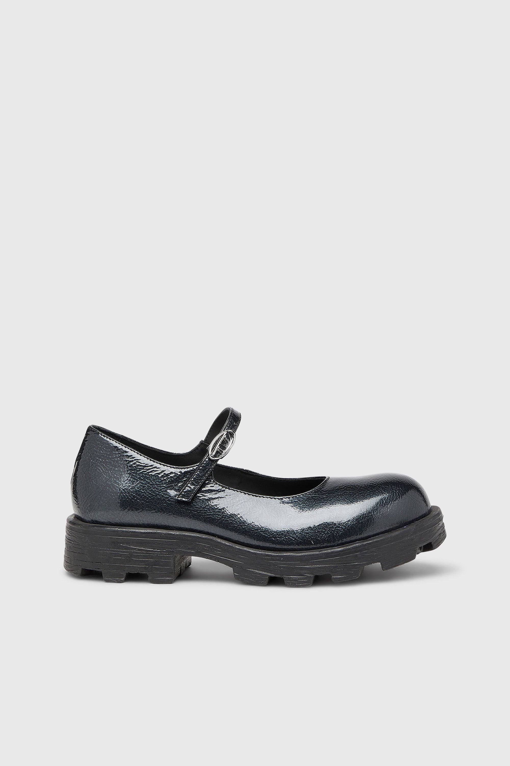 Diesel - D-HAMMER MARY JANE, D-Hammer - Babies &agrave; semelle crant&eacute;e en cuir verni Femme in Noir - 1