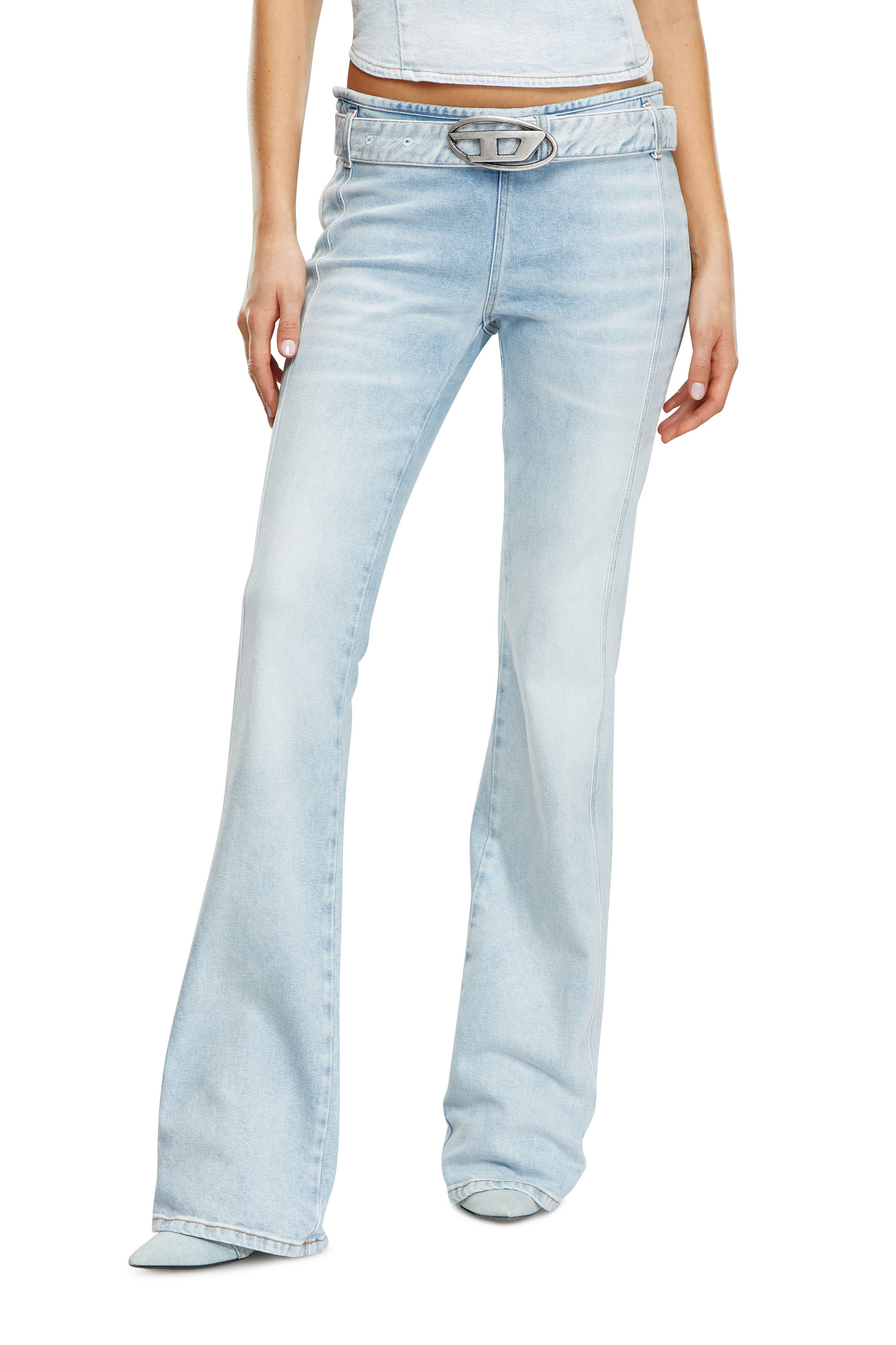 Diesel - Bootcut and Flare Jeans D-Ebbybelt 0JGAA, Bleu Clair - Image 1