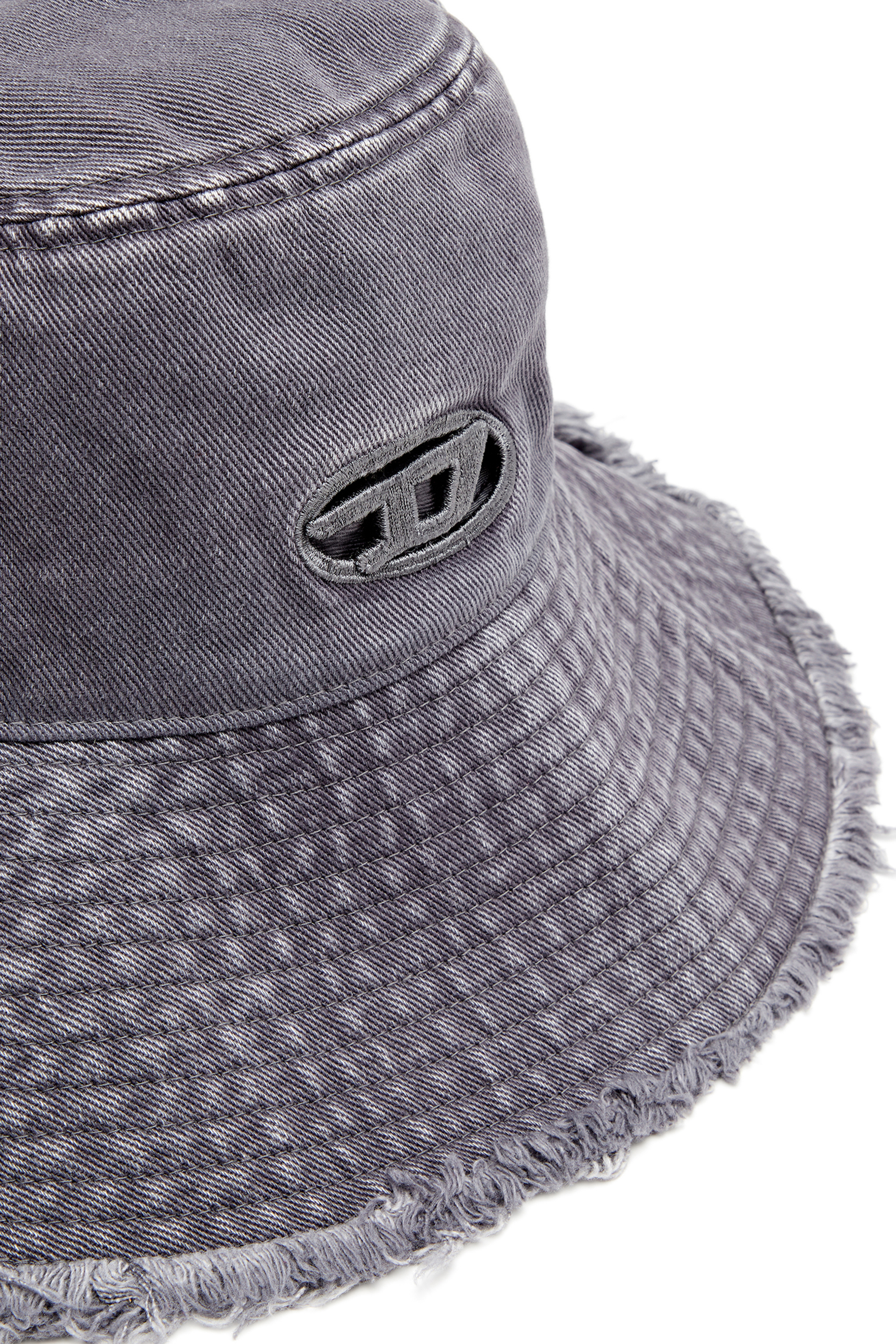 Diesel - C-BUCKET-UTLT, Chapeau bob avec logo brodé ajouré Femme in Gris - 3