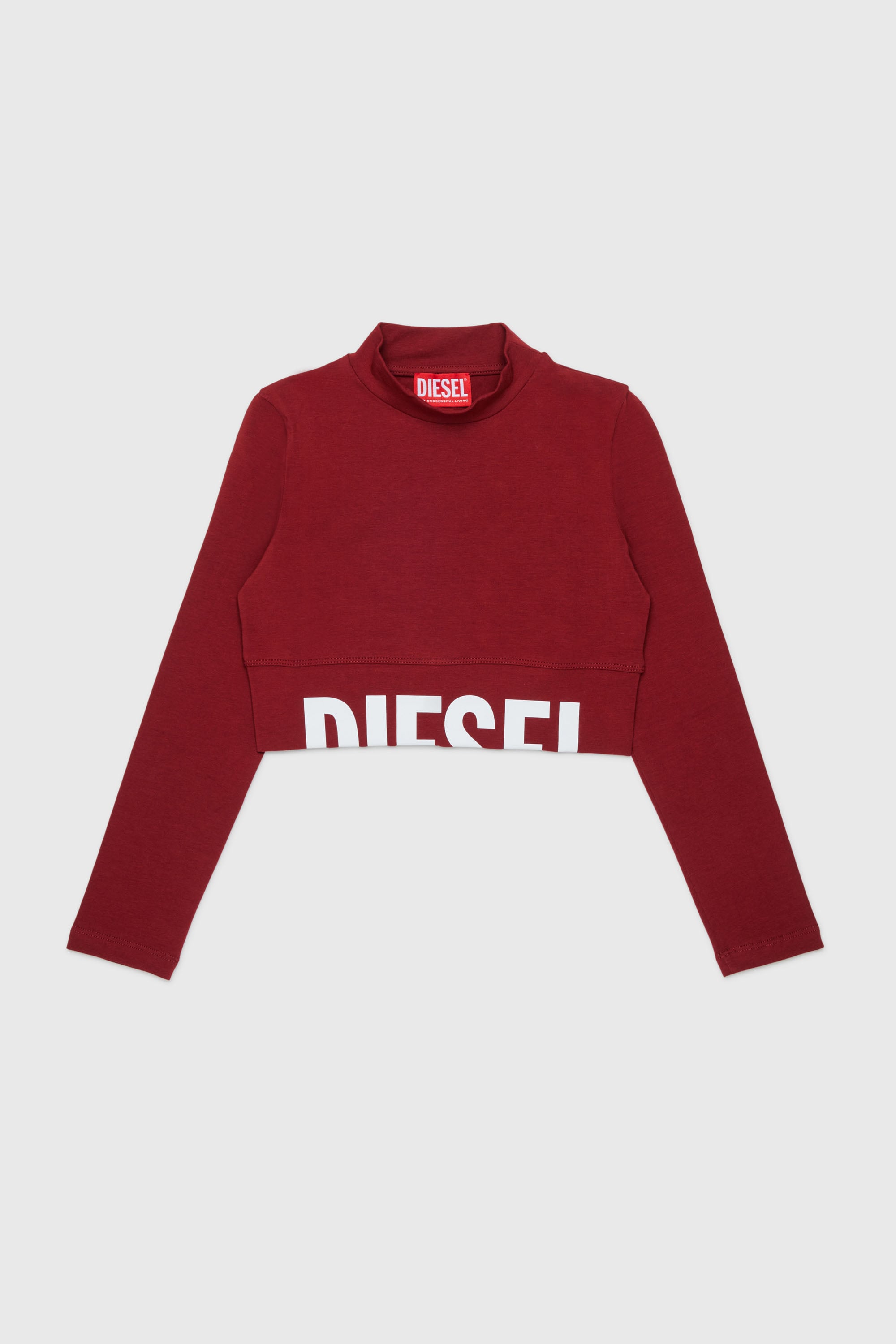 Diesel - TCEFILS, Crop top avec logo d&eacute;coup&eacute; Femme in Rouge - 1