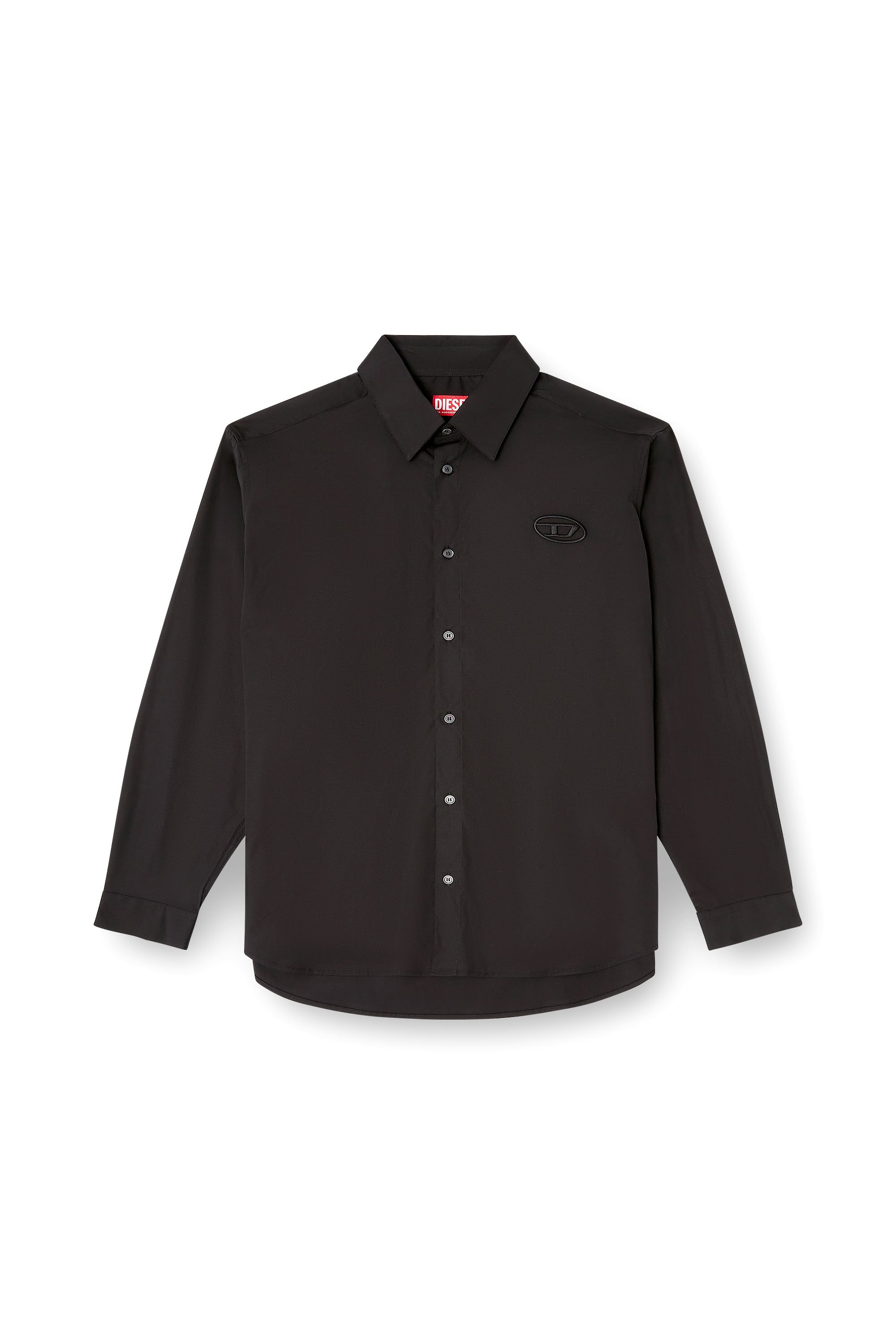 Diesel - S-SIMPLY-GSBH, Chemise en popeline extensible avec broderie Homme in Noir - 2