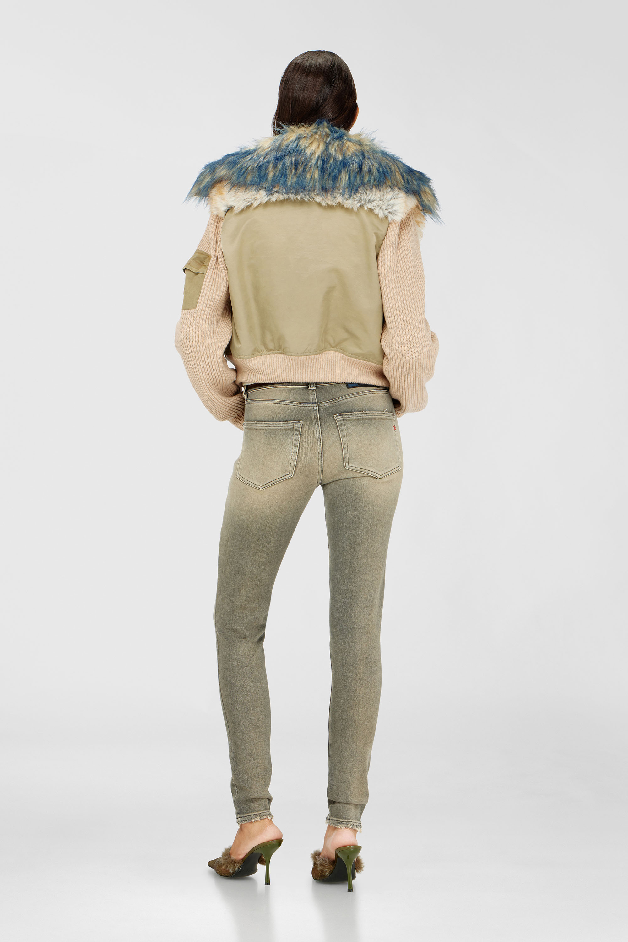 Diesel - Skinny Jeans 2017 Slandy 09P32 Femme, Gris - Image 3