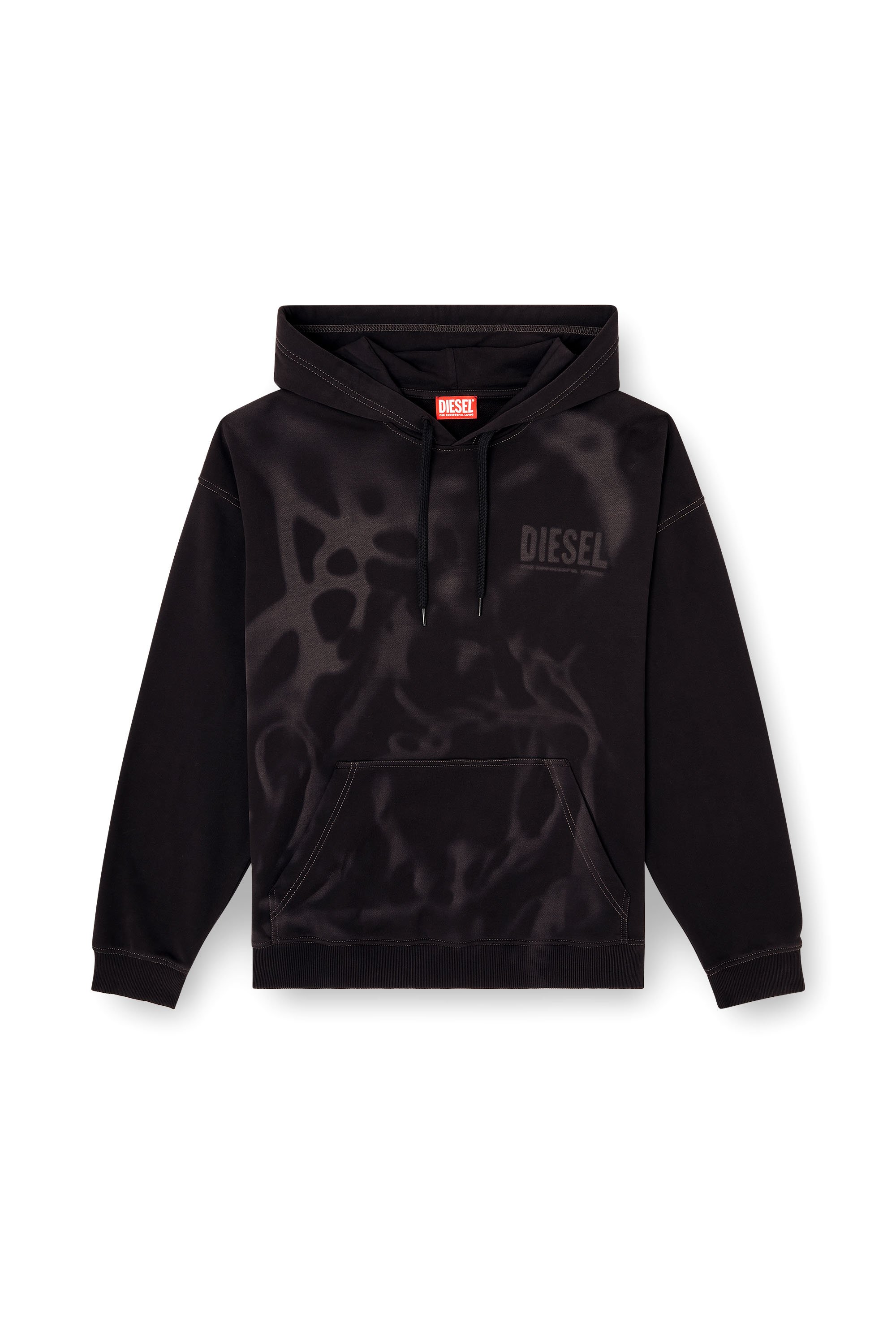 Diesel - S-BOXT-HOOD-V2, Sweat à capuche en coton avec imprimés au laser Homme in Noir - 3