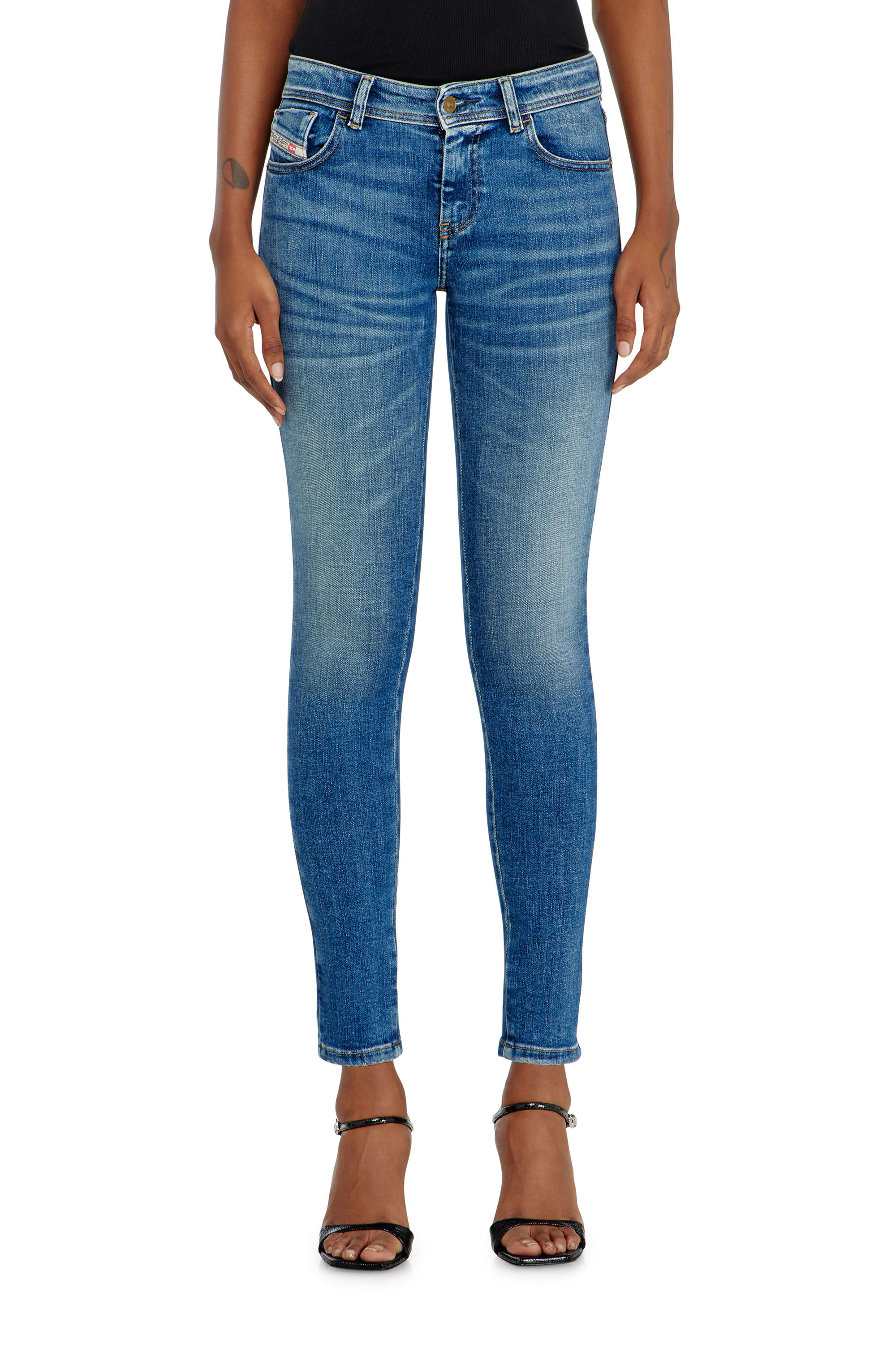Diesel - Skinny Jeans 2017 Slandy 09P71 Femme, Bleu moyen - Image 4