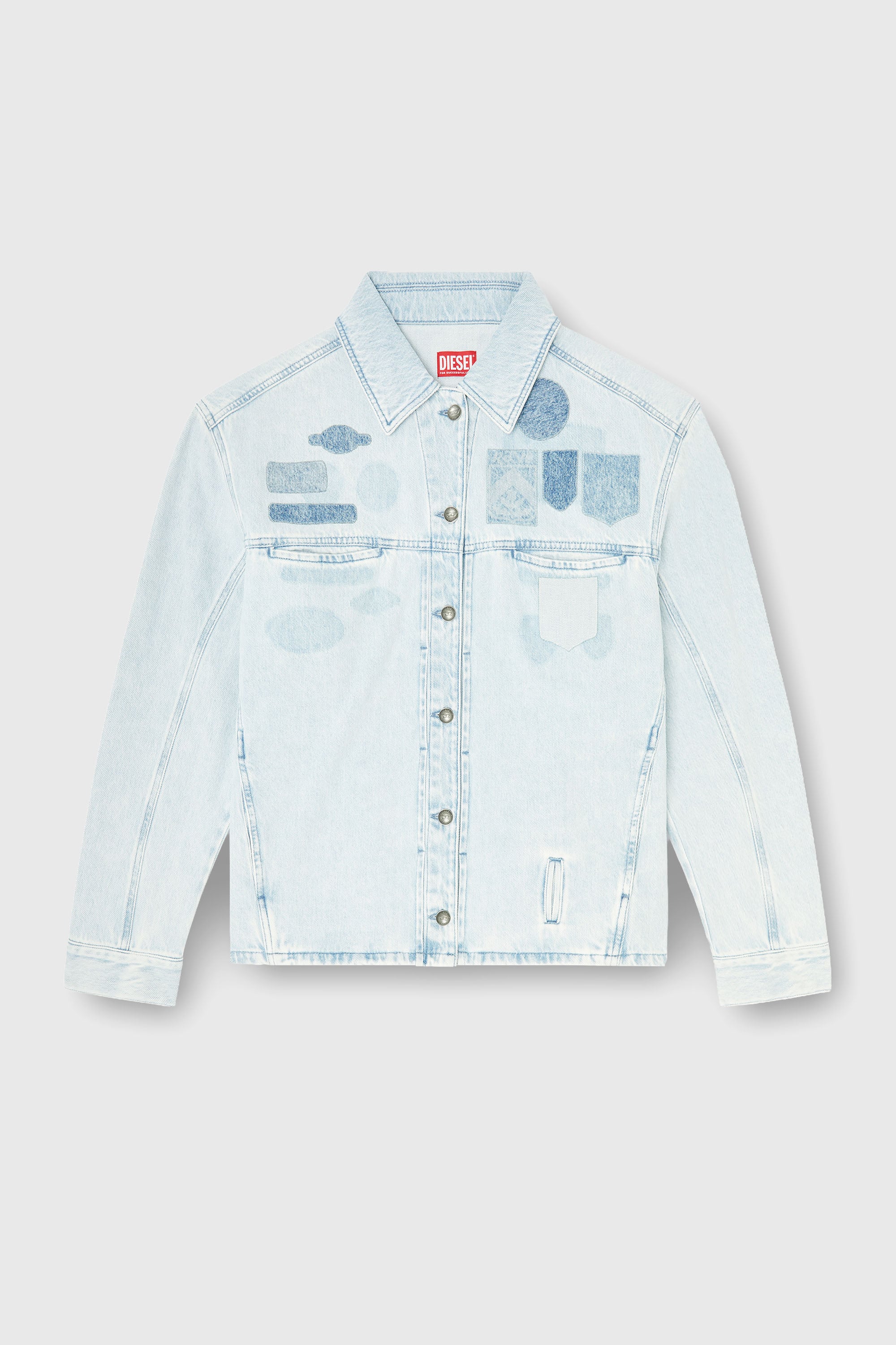 Diesel - D-RYMAVO-S, Chemise en denim effet patch Mixte in Bleu - 2