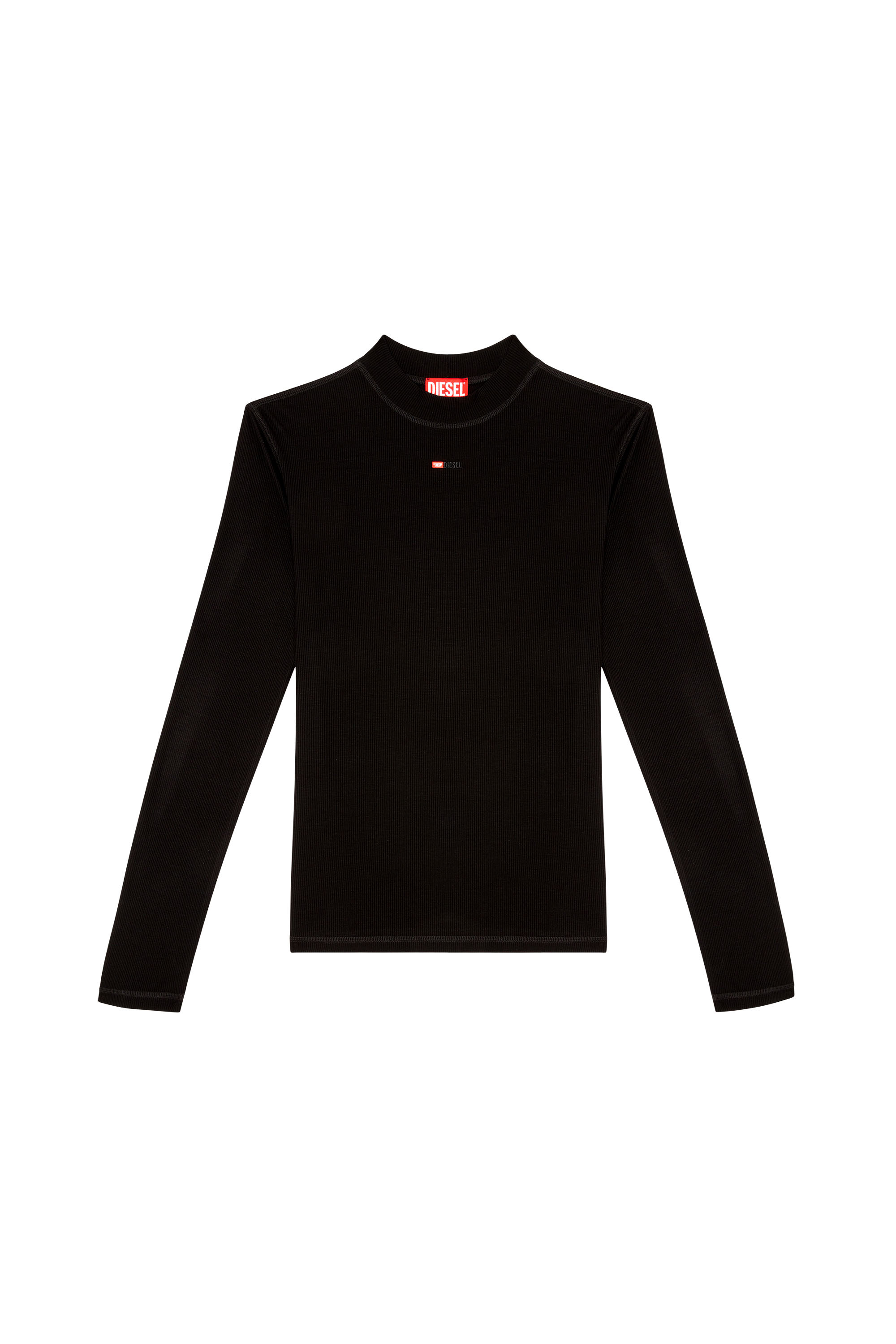 Diesel - T-MOKKY-LS-MICRODIV, Top à col montant avec micro logo Homme in Noir - 3