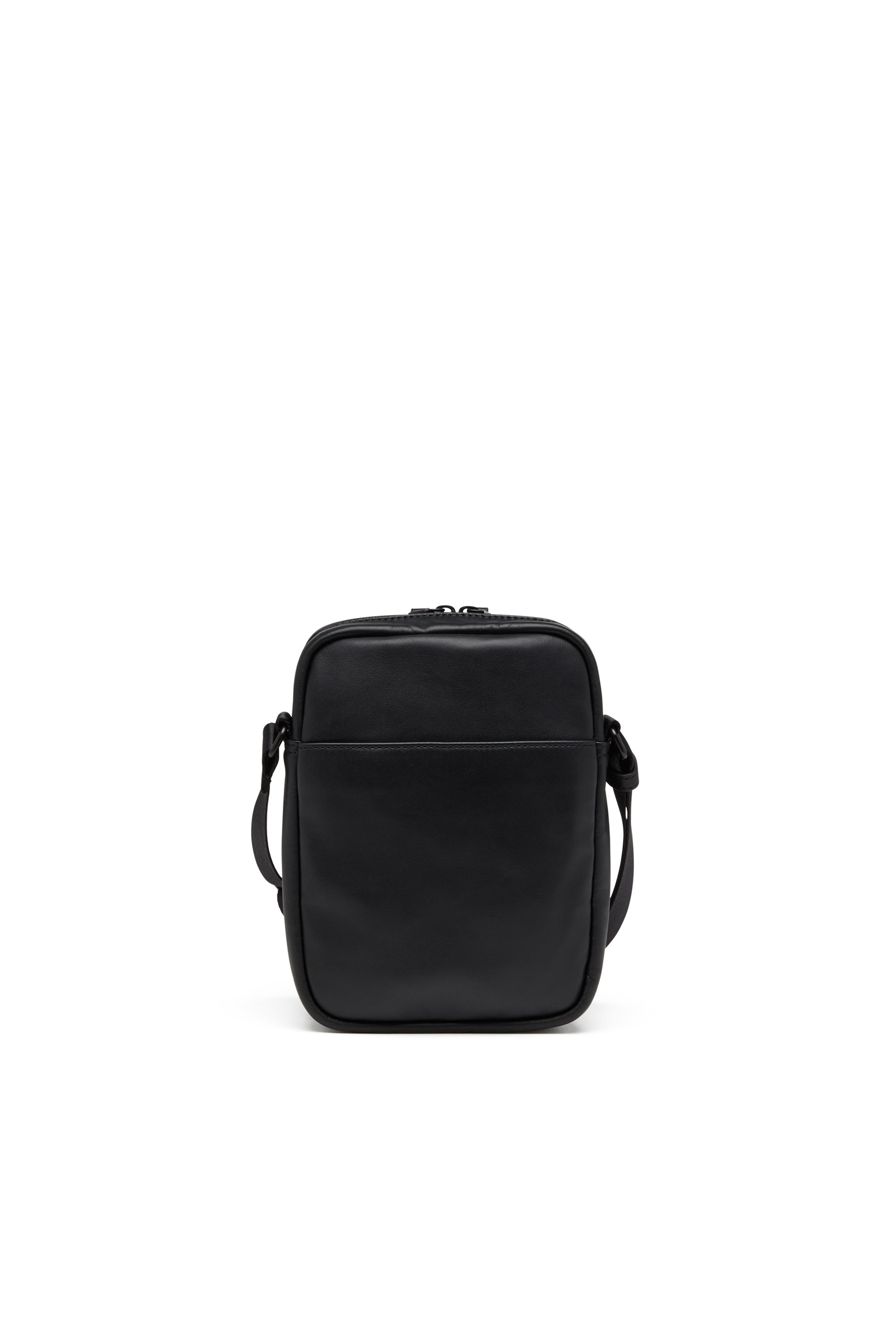 Diesel - RAVE CROSSBODY X, Rave-Sac à bandoulière en cuir avec D ton sur ton en métal Homme in Noir - 2