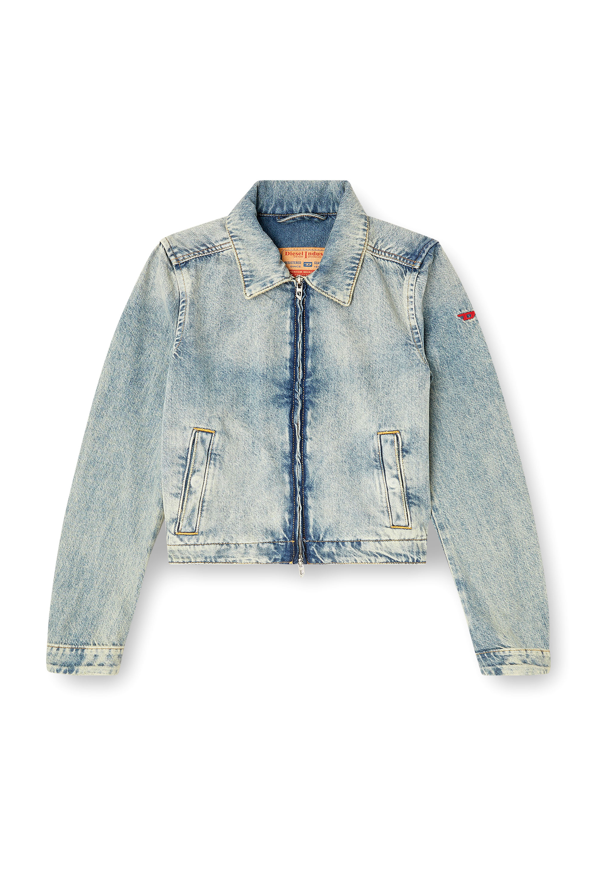 Diesel - DE-CORB, Veste en denim Tencel fluide effet sali Femme in Bleu - 3
