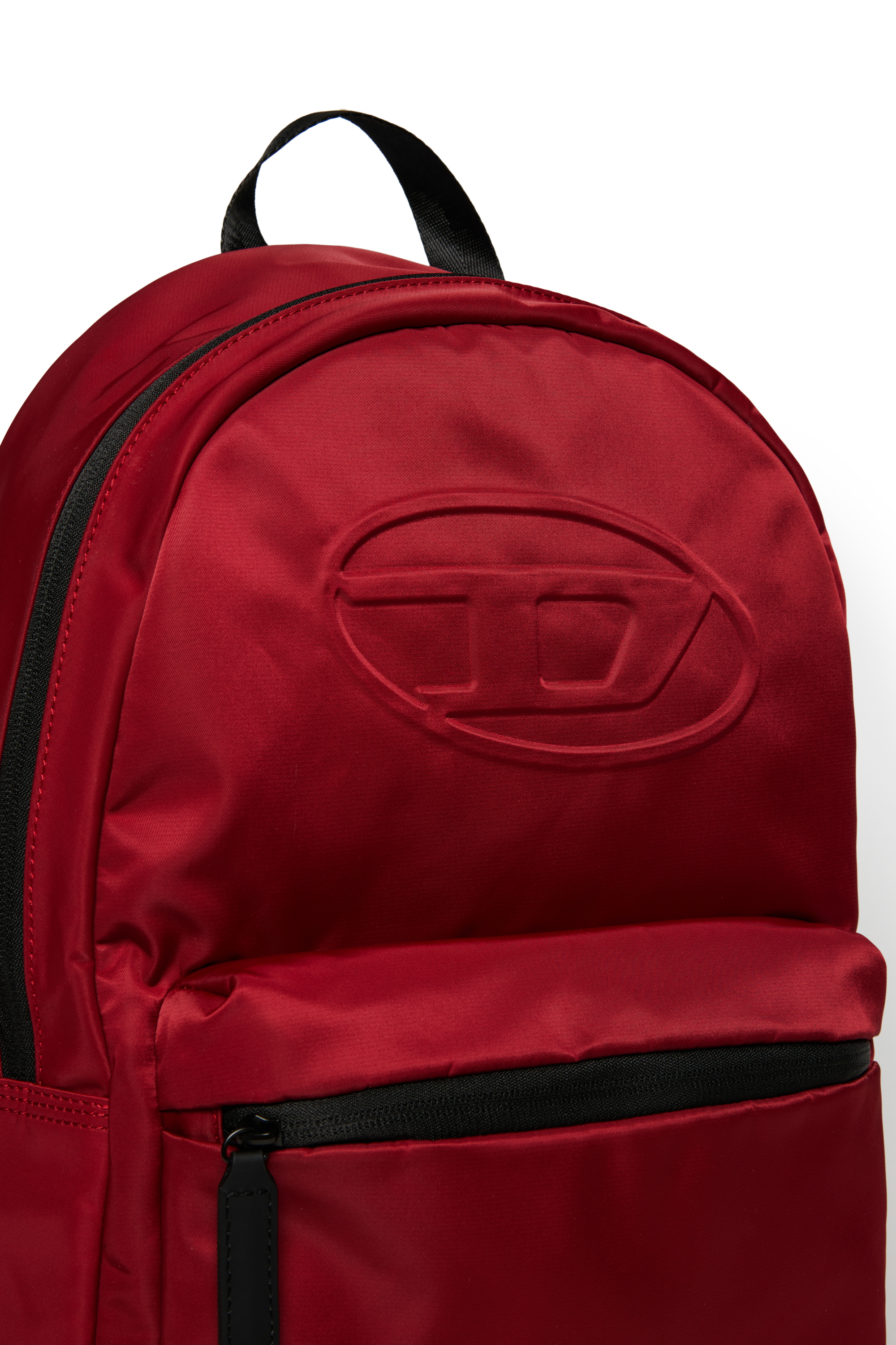 Diesel - WOVAL, Sac à dos en nylon avec Oval D embossé Mixte in Rouge - 4