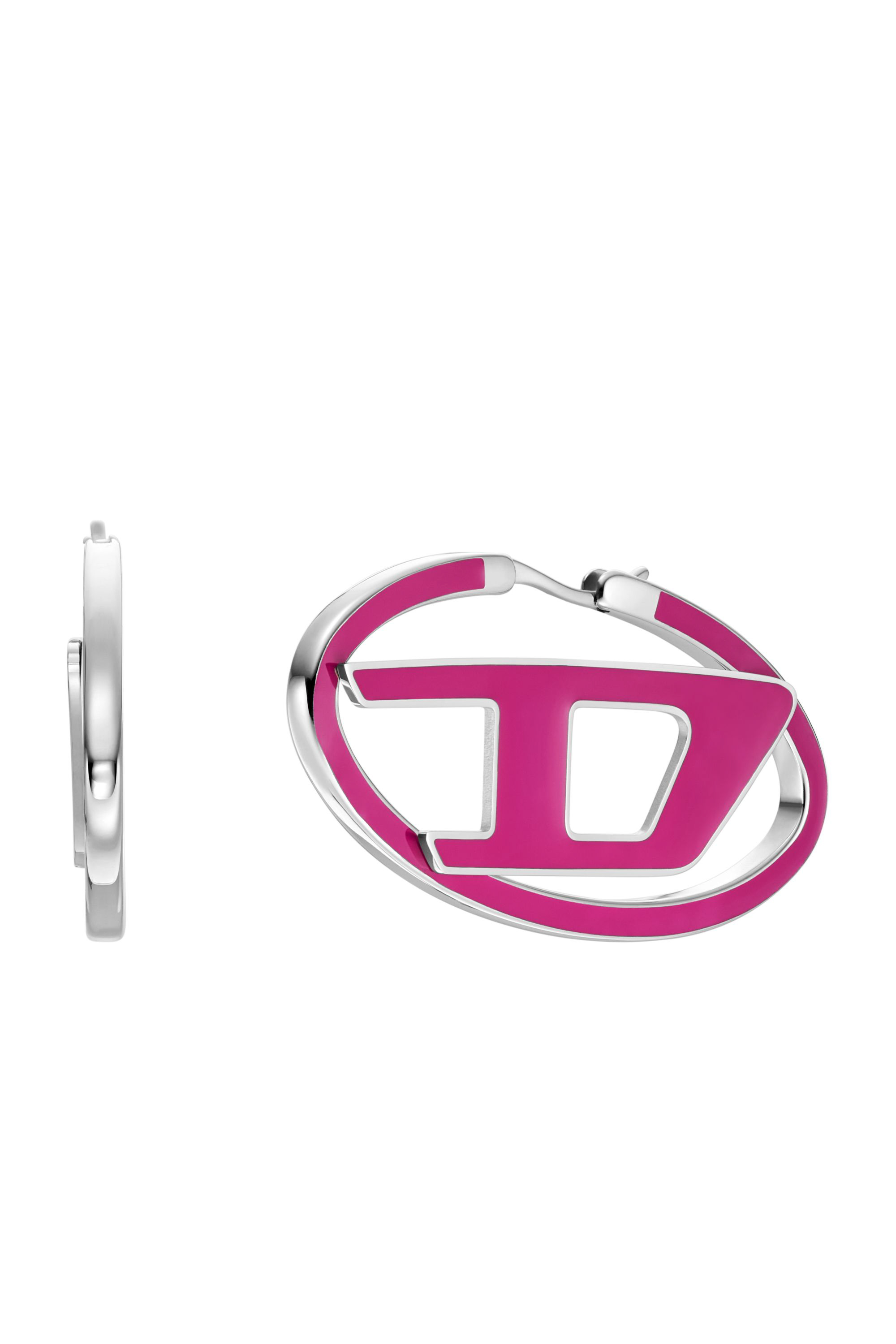 Diesel - DX1506, Unisex Stainless steel hoop earrings in Pink - Image 1