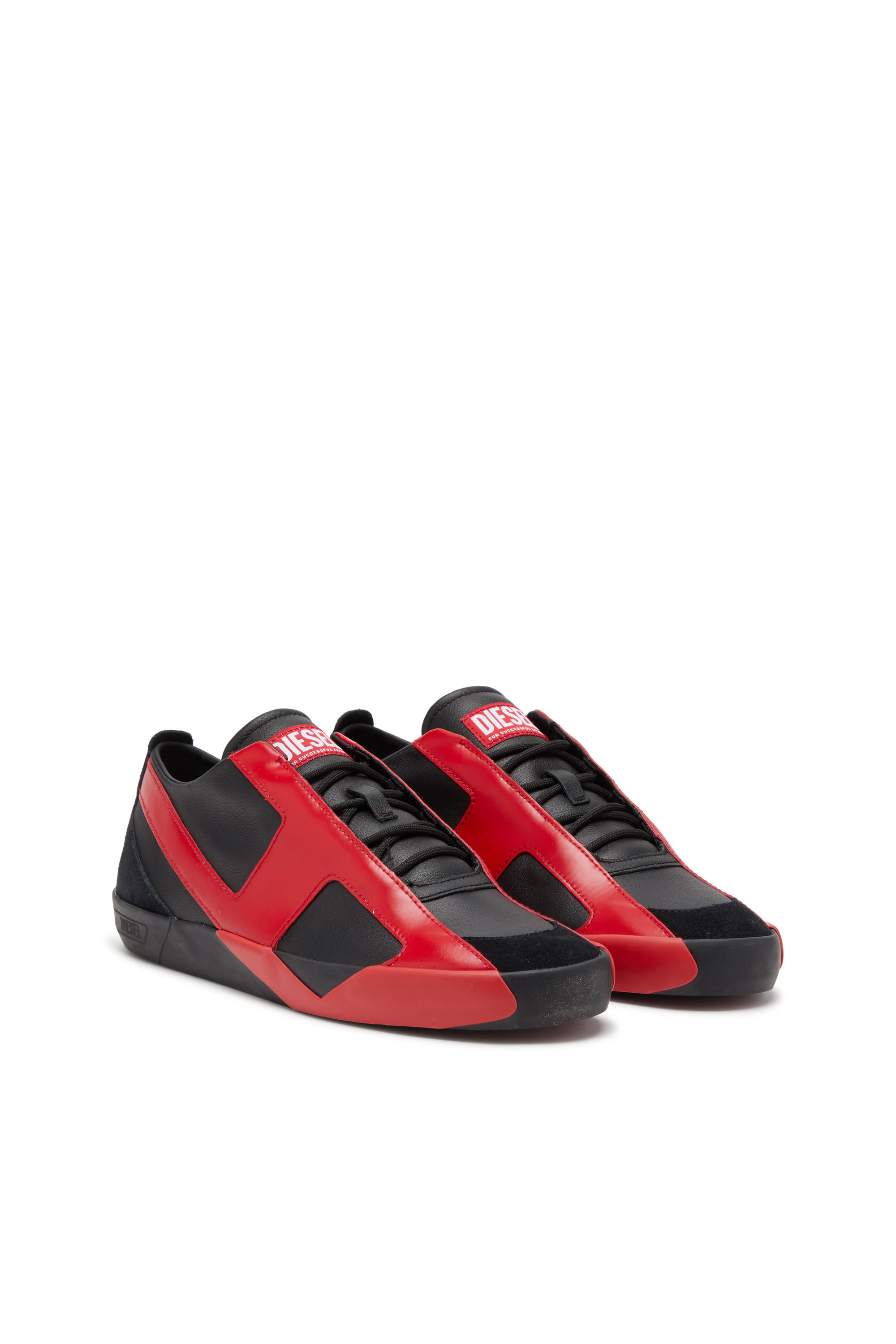 Diesel - S-SLANTE-D LOW, S-Slante-D-Baskets en daim et cuir avec logo D Homme in Polychrome - 2