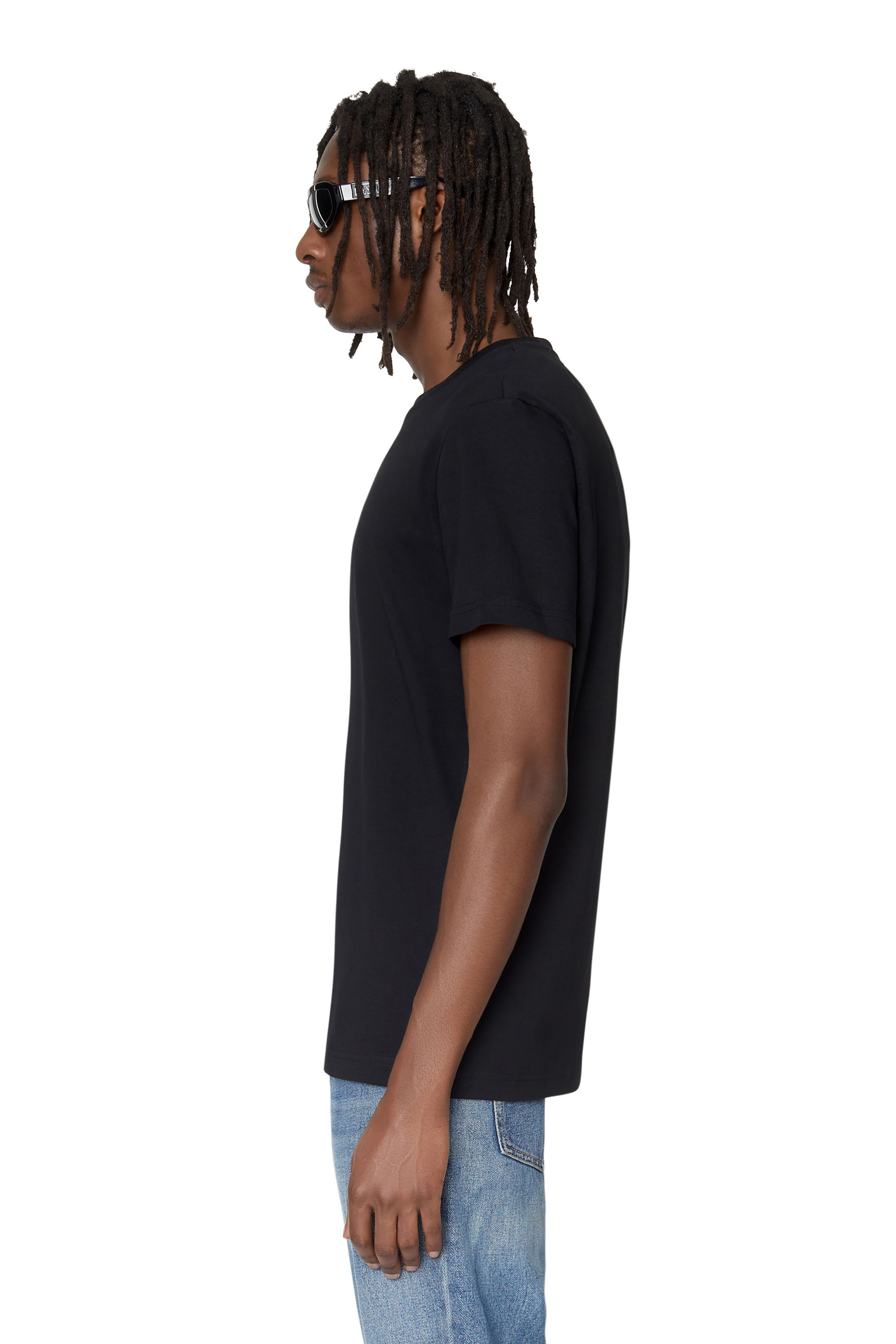 Diesel - T-DIEGOR-D, Man T-shirt with D patch in Black - Image 6