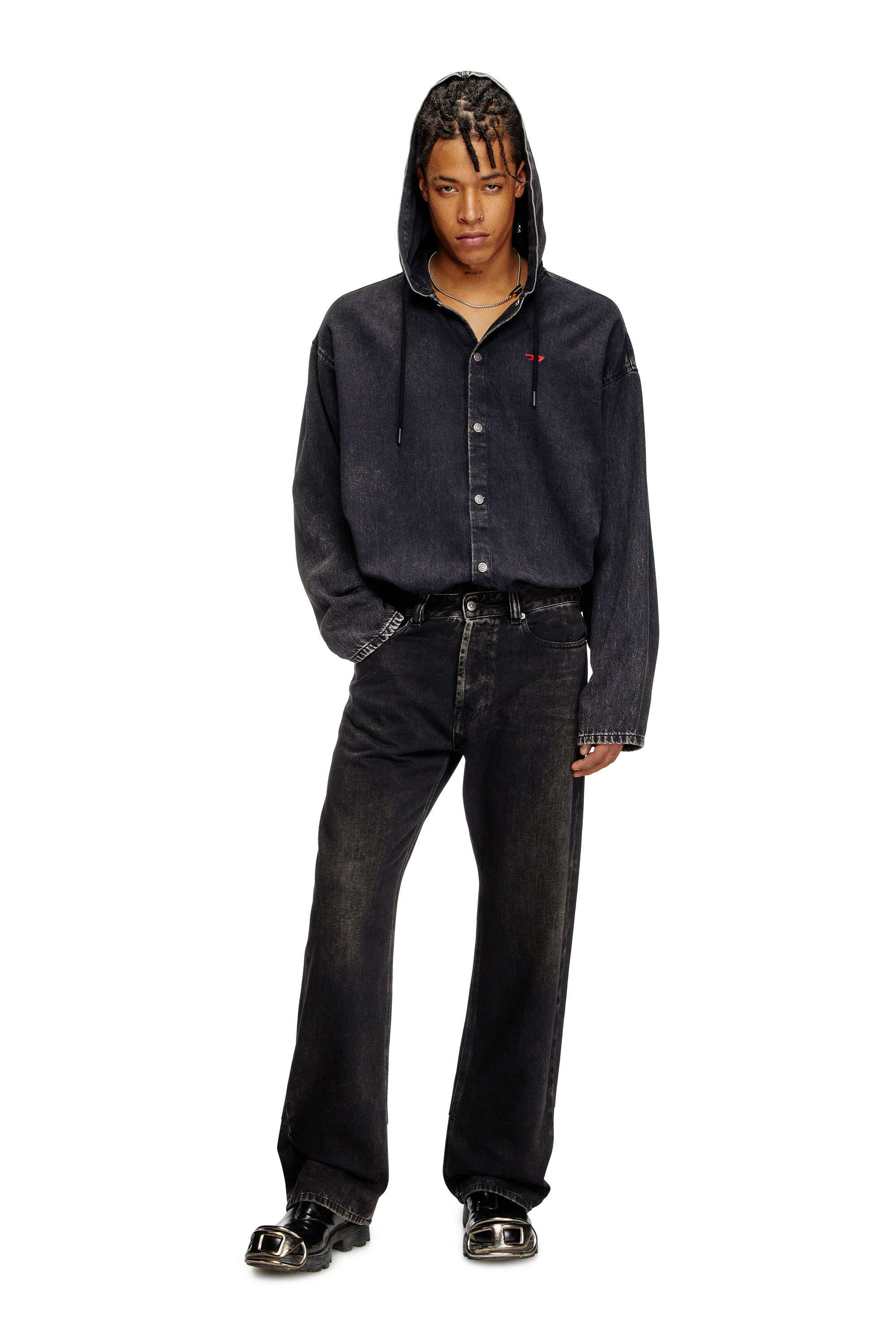 Diesel - Relaxed Jeans 1980 D-Eeper 09J96 Homme, Noir/Gris foncé - Image 1