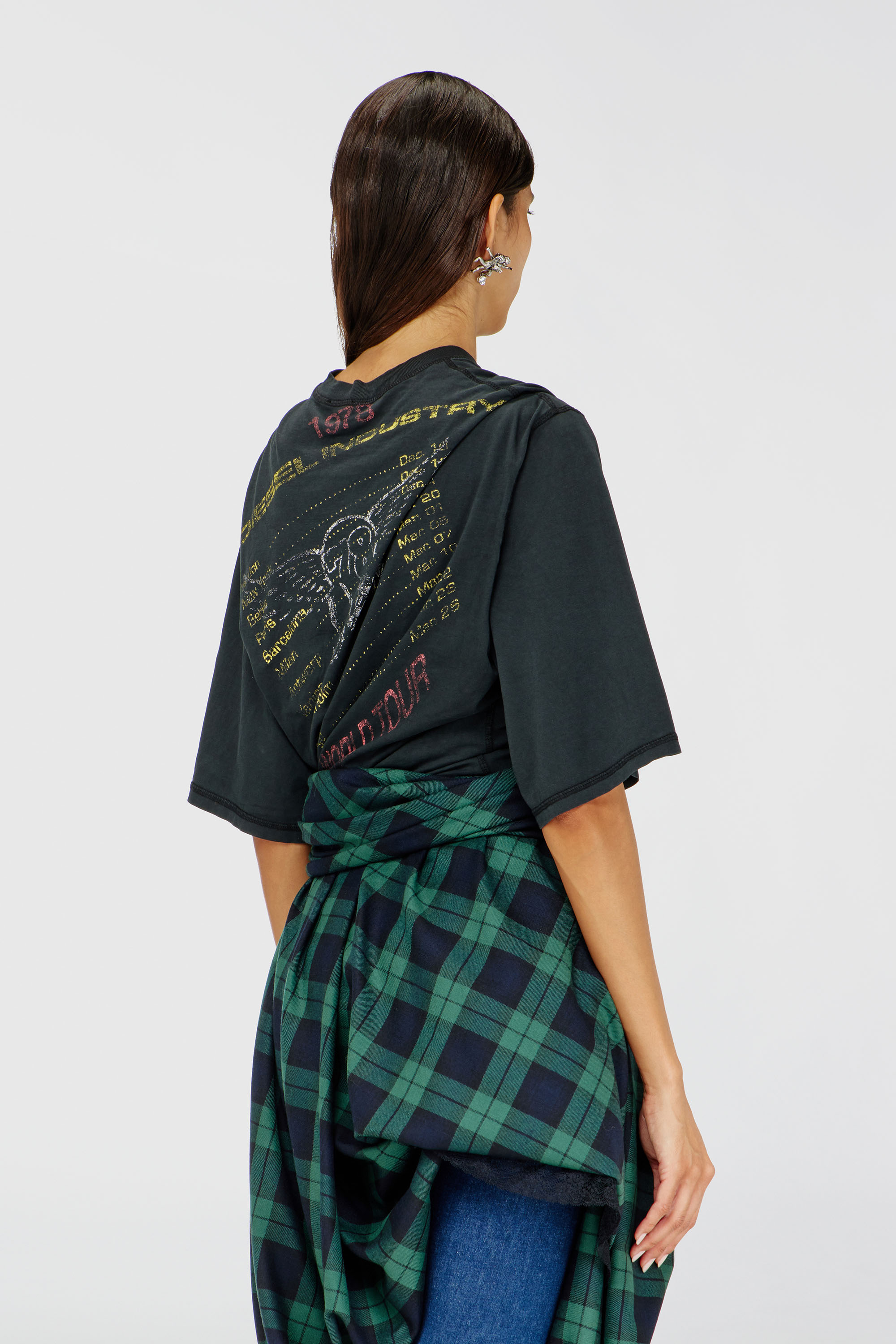 Diesel - T-MILLA-JER, Body T-shirt avec motifs concert Femme in Noir - 4