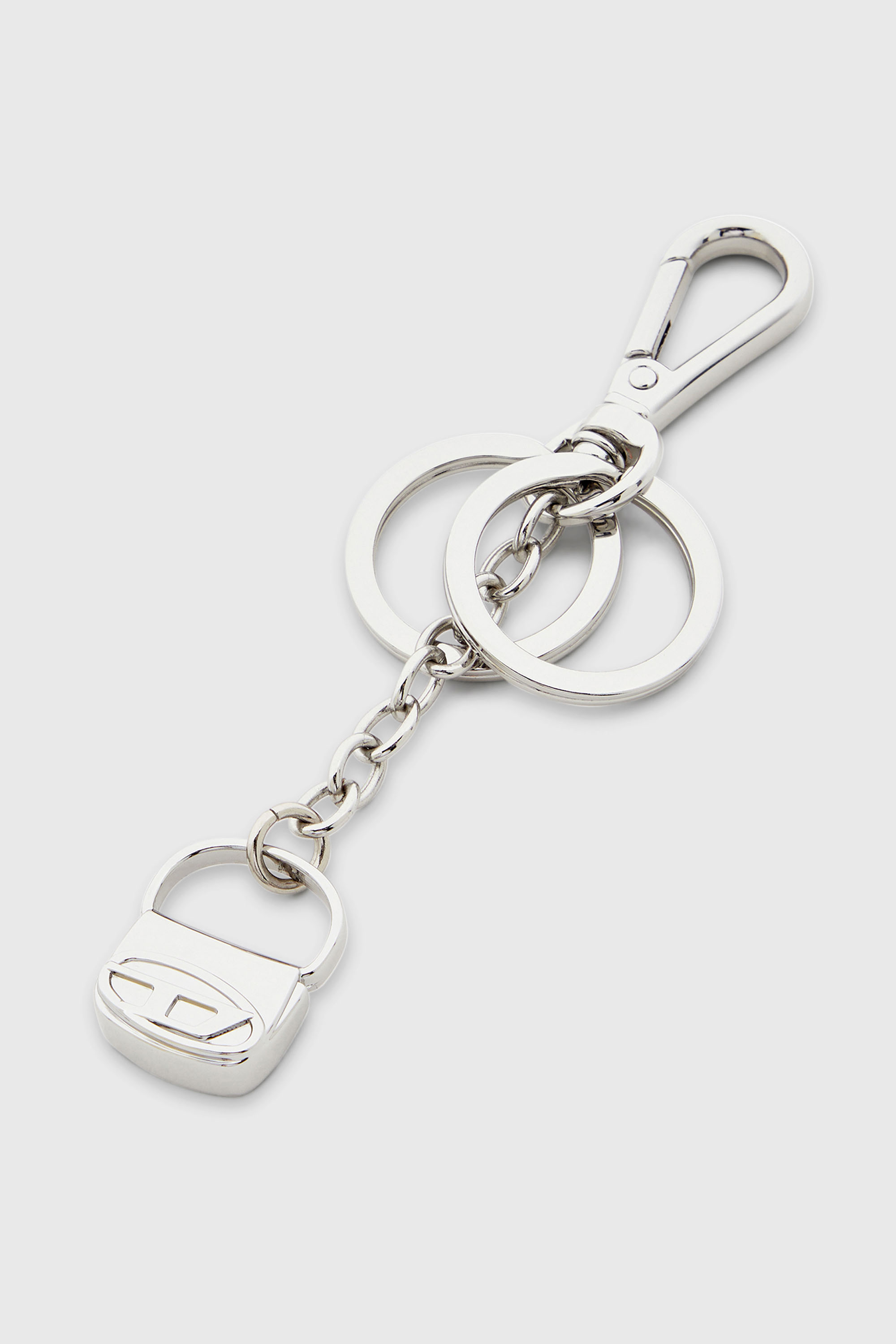 Diesel - 1DR-KEYRING CHARM, Woman's Metal keyring with 1DR bag charm in Silver - 2