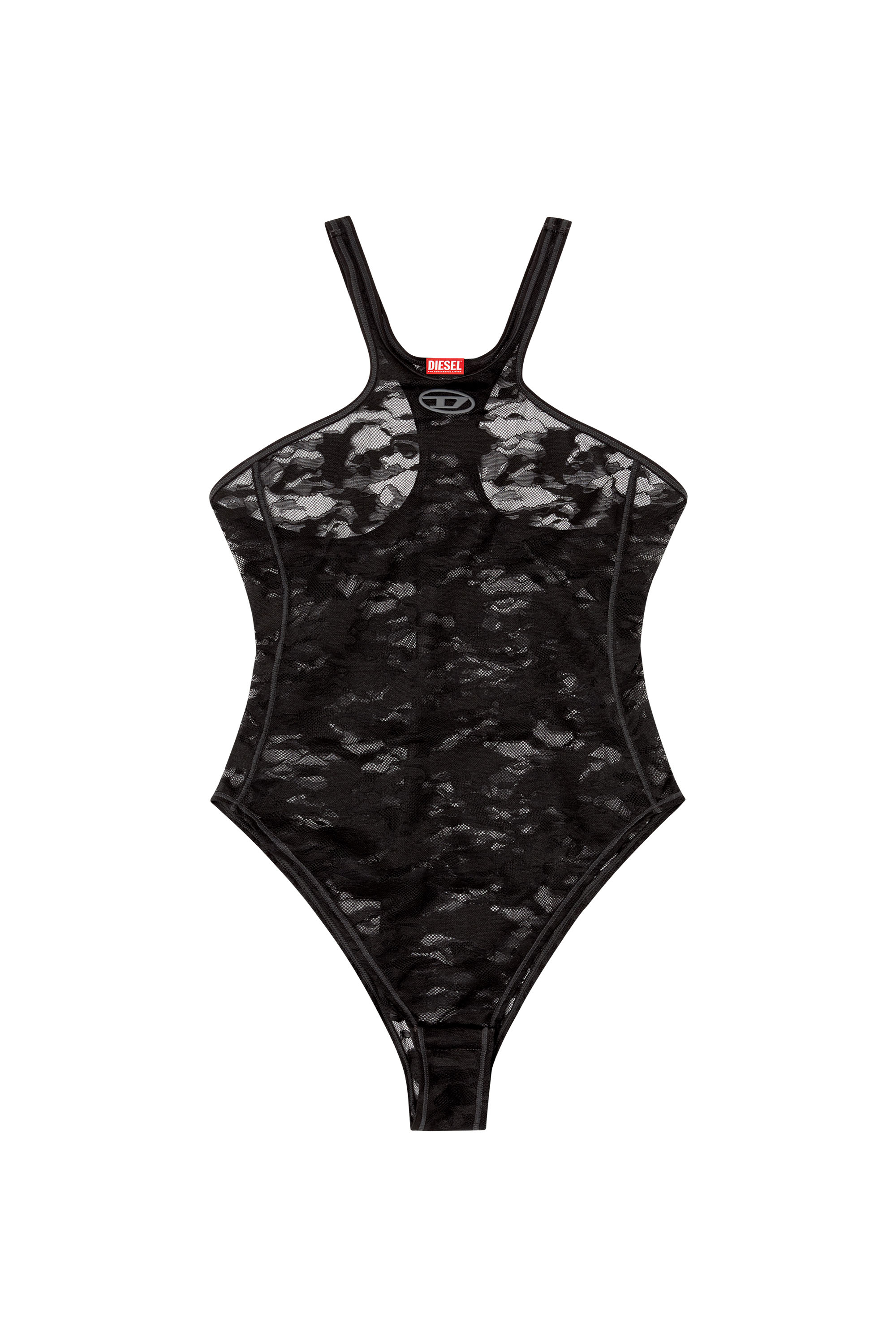 Diesel - CHRISTIE-UTLT, Body en dentelle camouflage Femme in Noir - 2