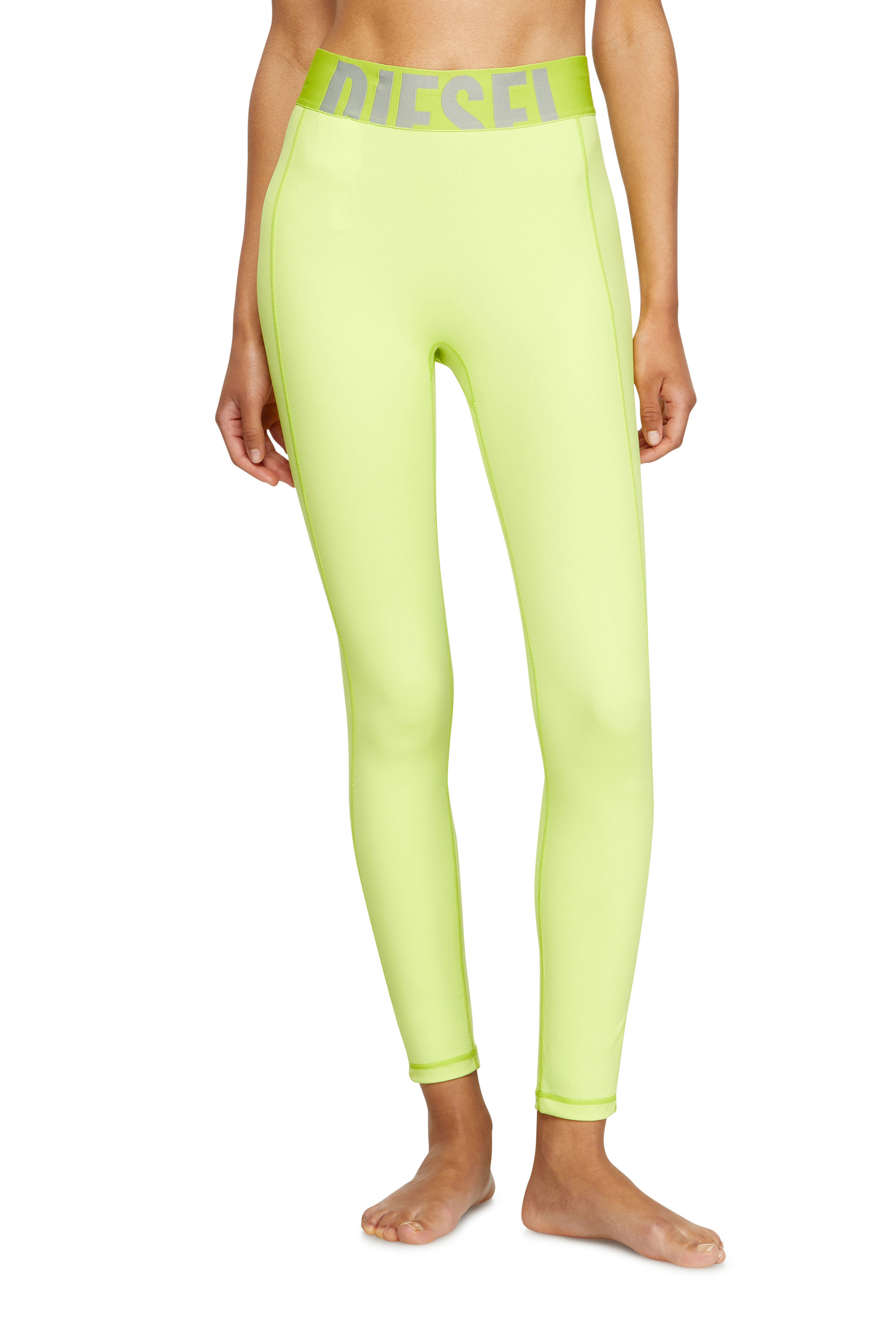Diesel - ADELINE-D-POP, Leggings en microfibre avec logo tronqué Femme in Vert - 2