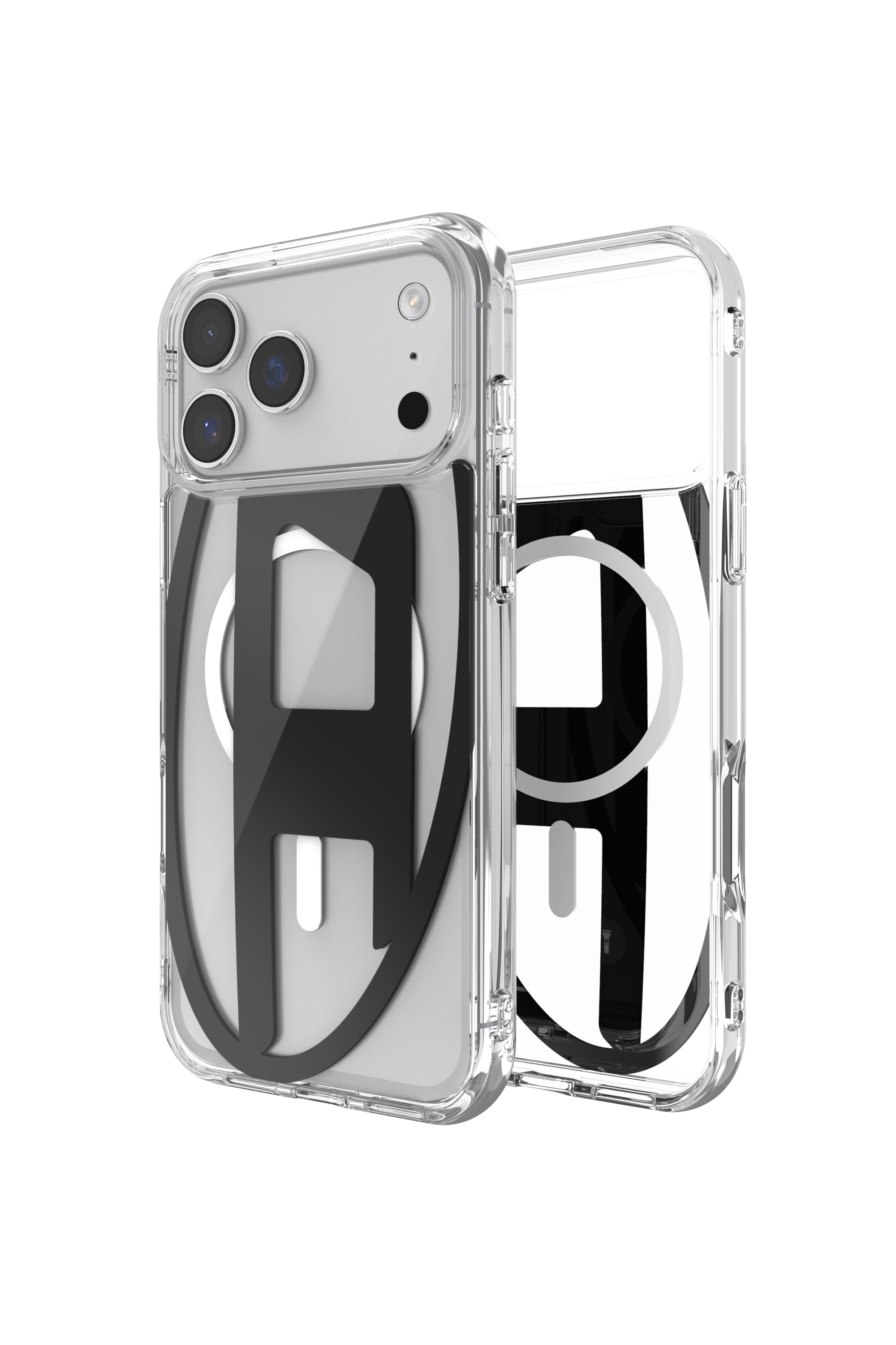 Diesel - 60418 AOP CASE, Étui métallique Oval D avec Magsafe pour iPhone 17 Pro Max Mixte in Noir - 1
