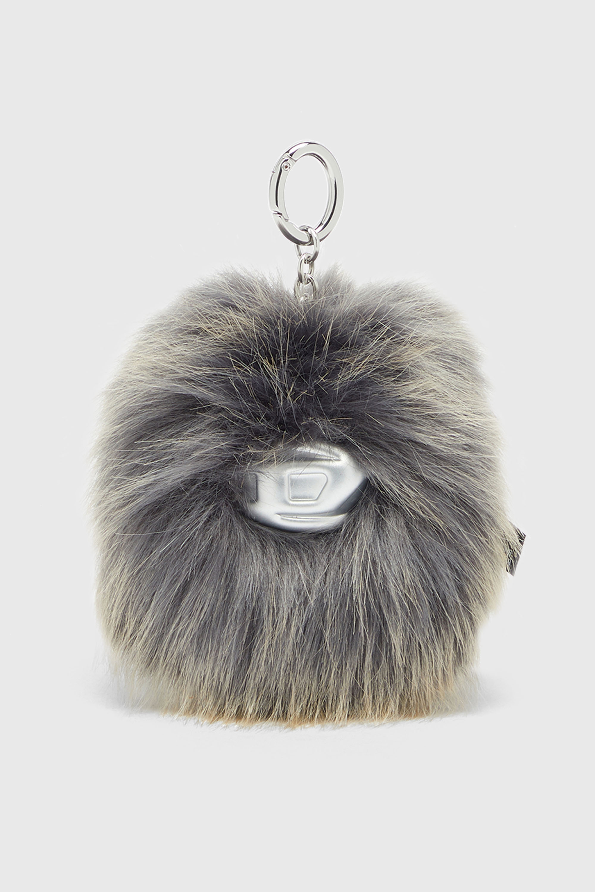Diesel - MONSTER, Porte-cl&eacute;s en fourrure avec pendentif Mixte in Gris - 1