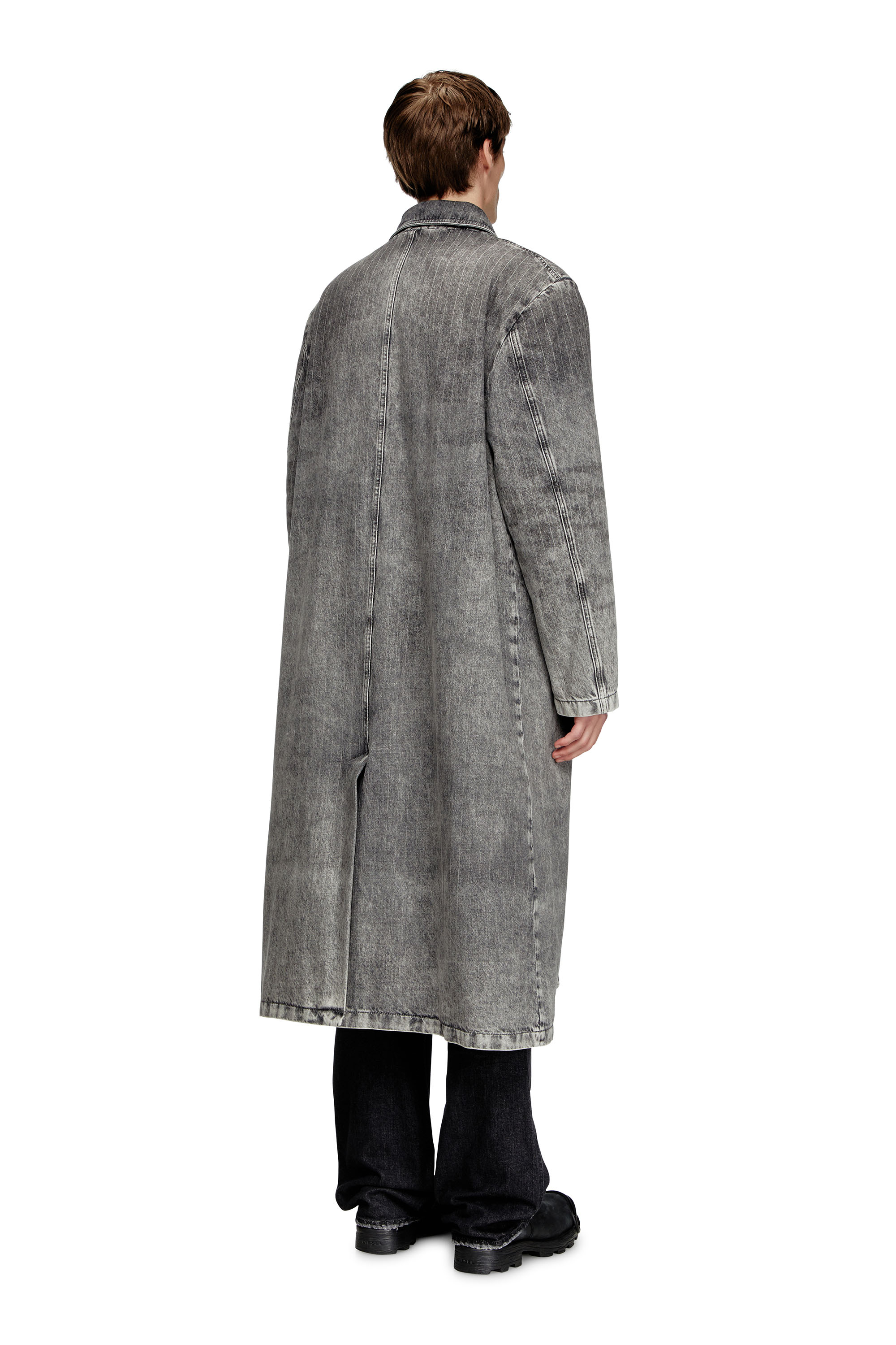 Diesel - D-JACK-S1, Manteau tailleur en denim à rayures Homme in Gris - 3