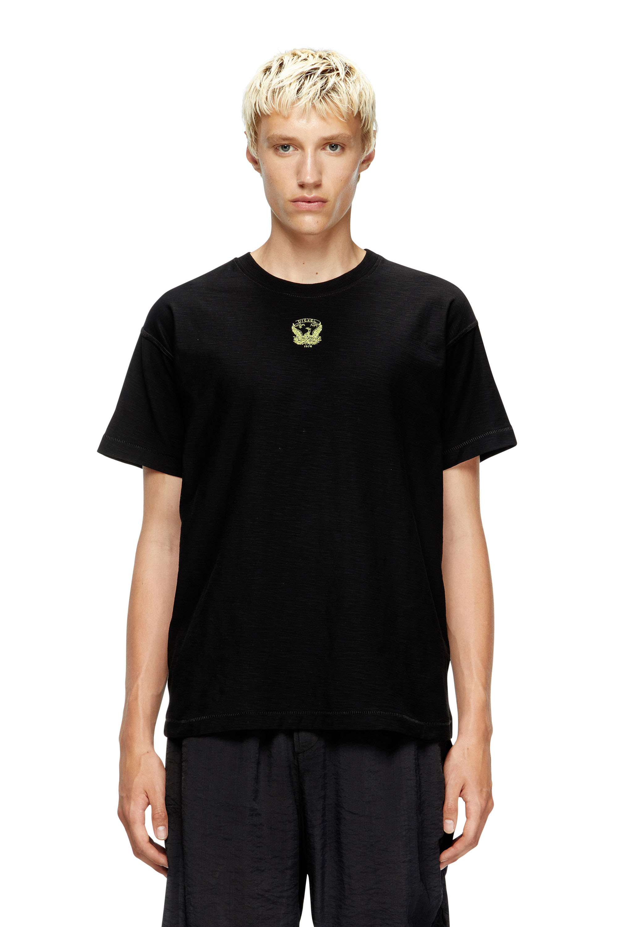 Diesel - T-NORM-T13, Sweat-shirt avec phénix brodé Homme in Noir - 1