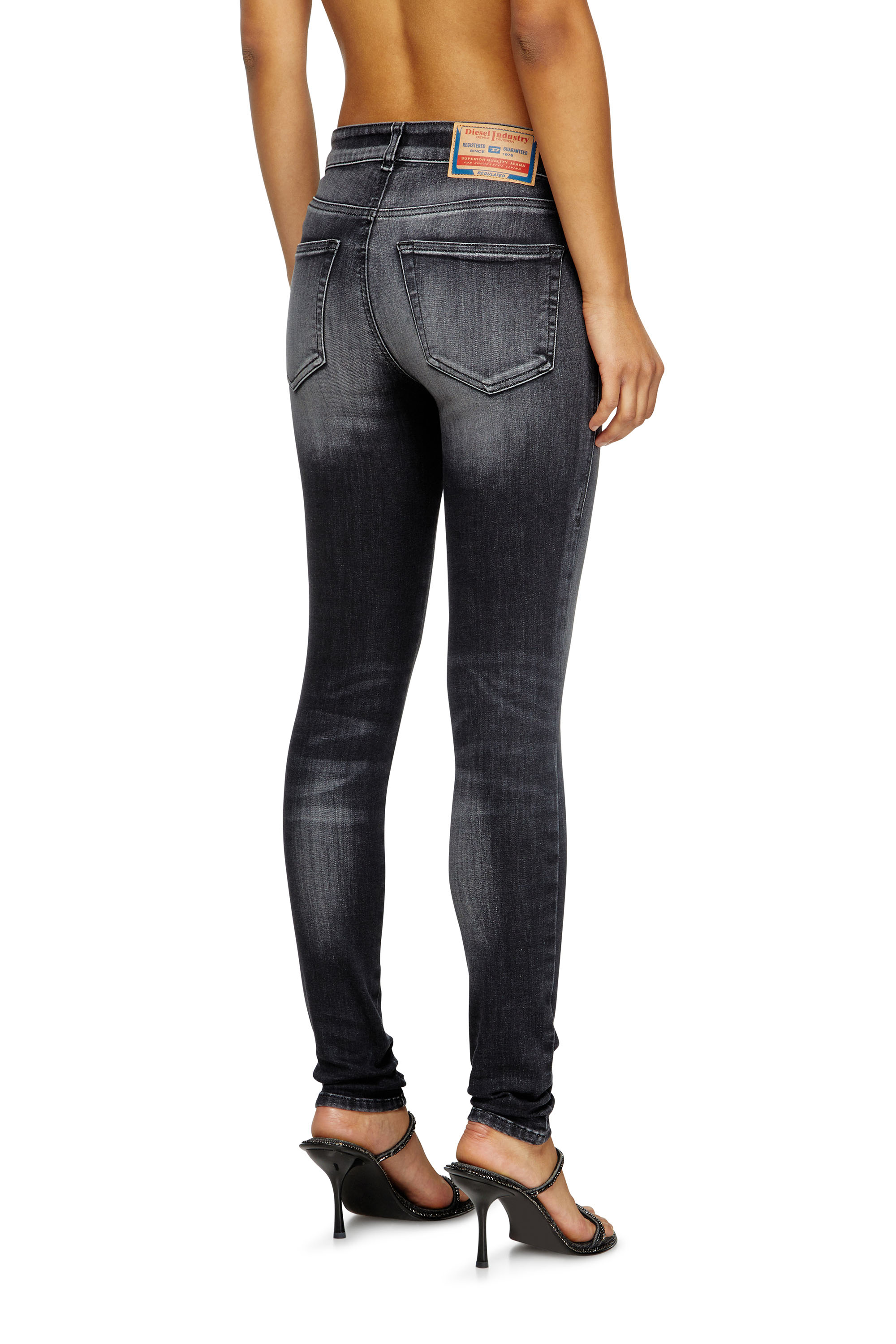 Diesel - Skinny Jeans 2017 Slandy 09K97 Femme, Noir/Gris foncé - Image 4