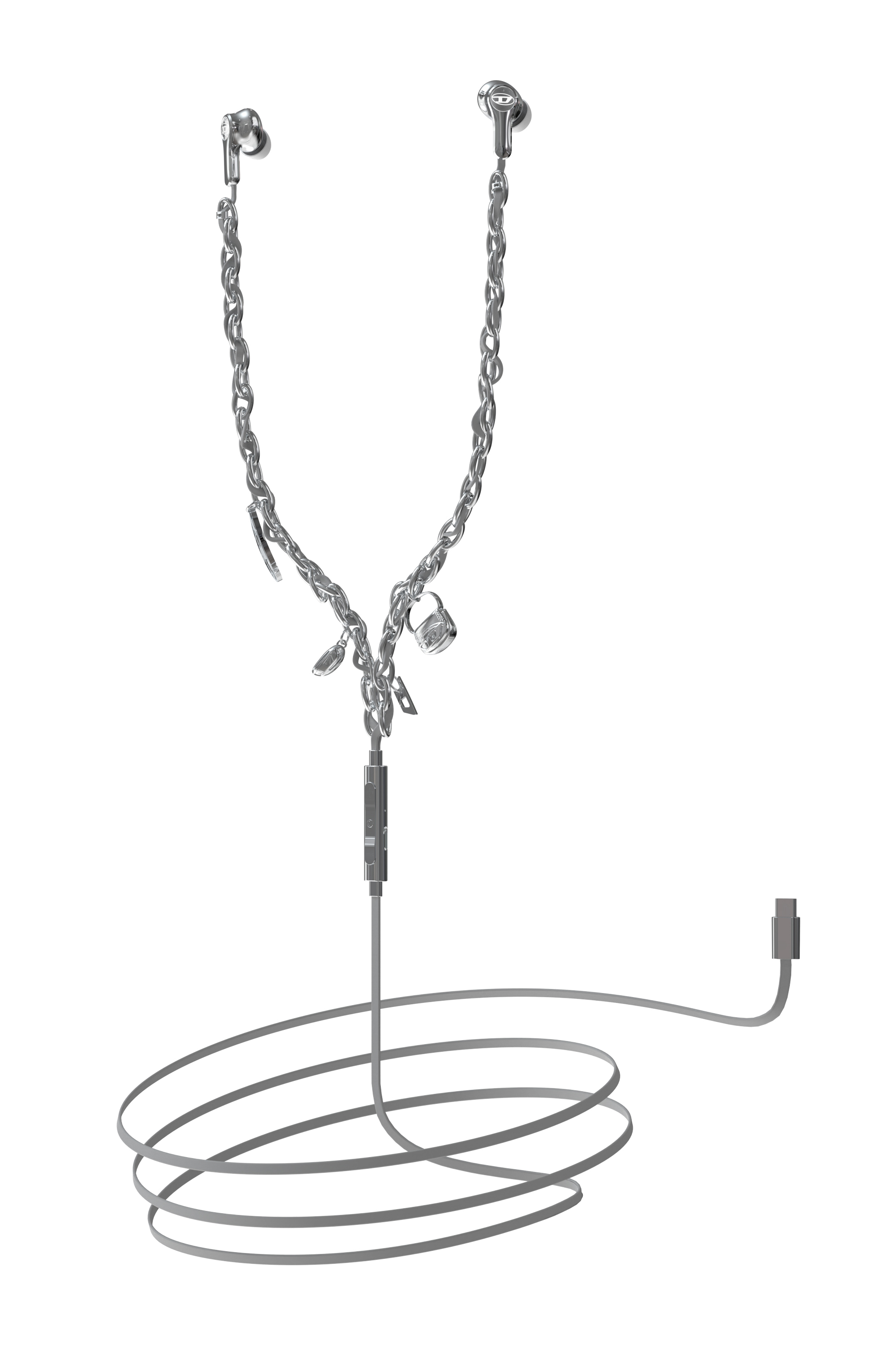 Diesel - 60458  WIRED EARBUDS, Écouteurs filaires et charms Mixte in Gris argenté - 2