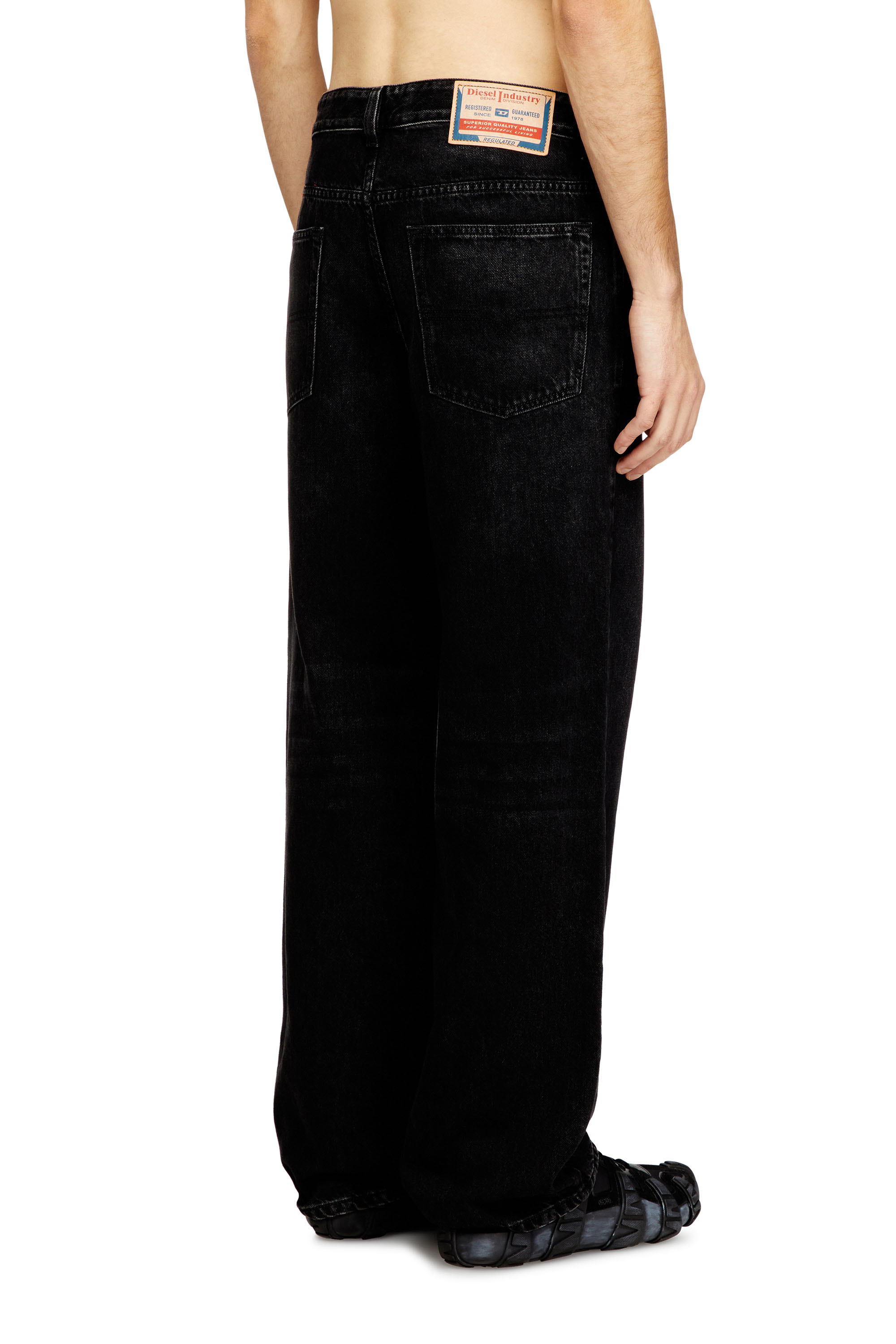 Diesel - Relaxed Jeans 2001 D-Macro 09P09 Homme, Noir/Gris foncé - Image 4