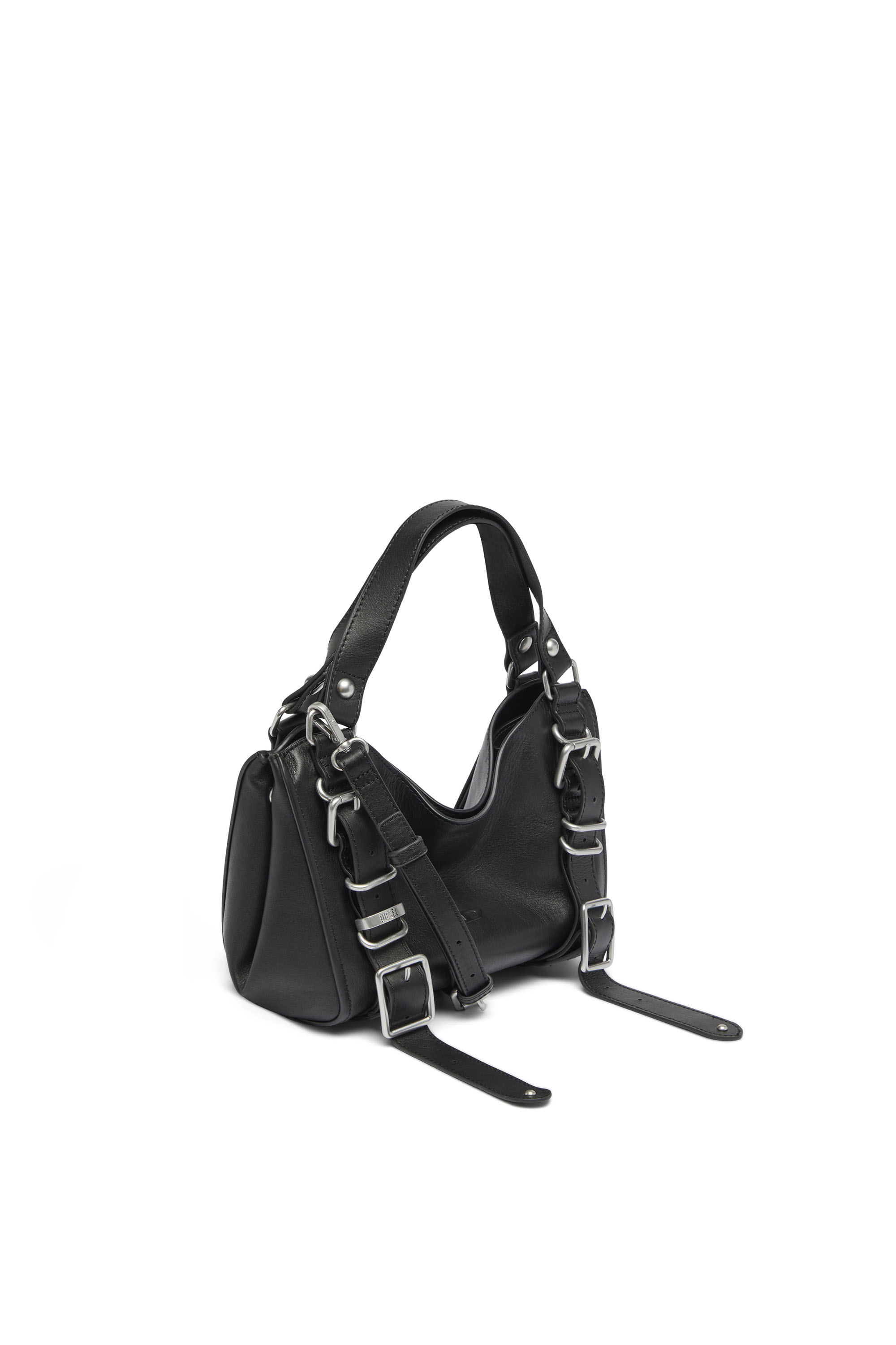 Diesel - D-ONE TOPHANDLE S, D-One-Sac small &agrave; poign&eacute;e sup&eacute;rieure en cuir trait&eacute; Femme in Noir - 5