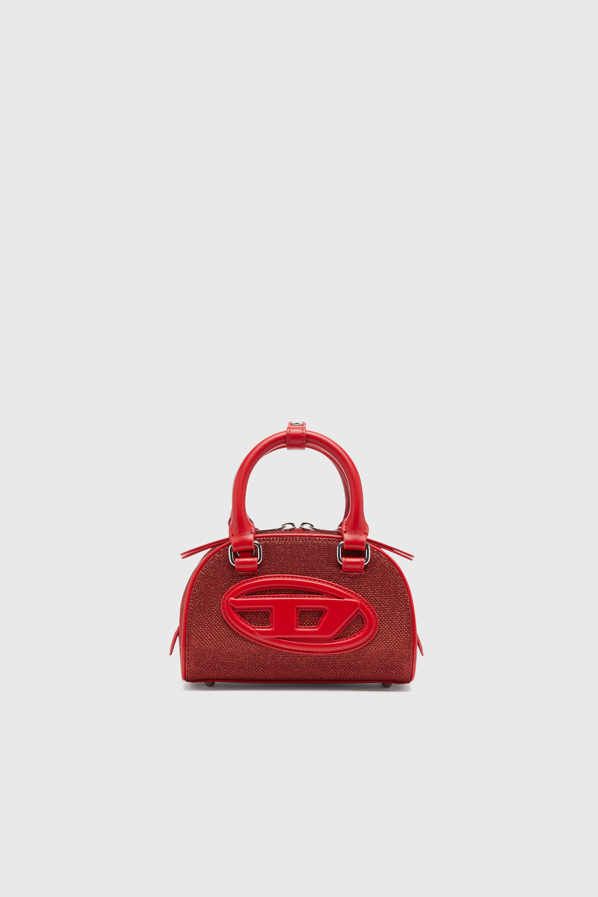 Diesel - 1DR DOME CROSSBODY, 1DR Dome - Petit sac bowling en tissu Lurex Femme in Rouge - 1
