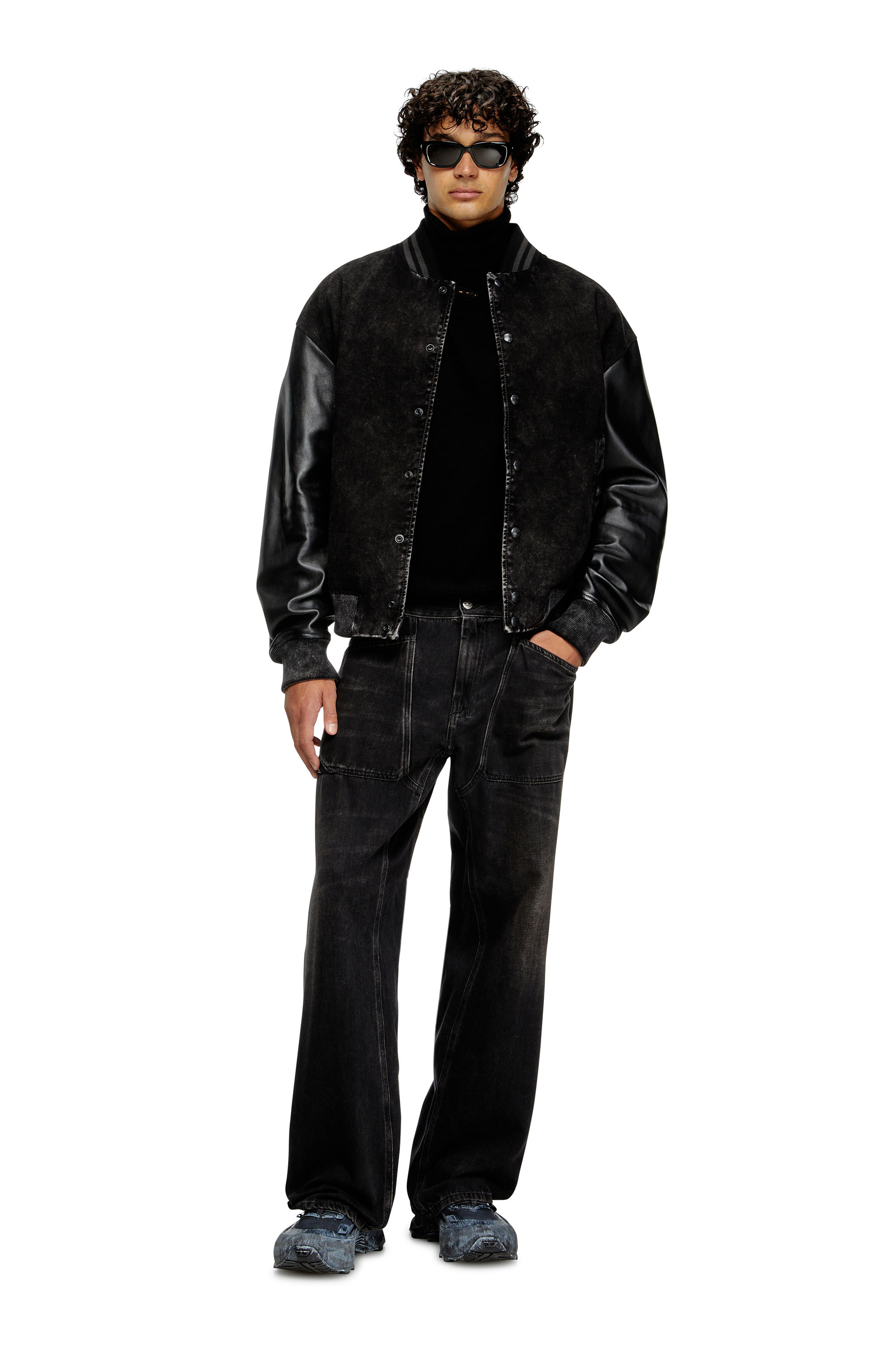 Diesel - K-VIERI-TN, Pull à col roulé en laine et cachemire Homme in Noir - 1