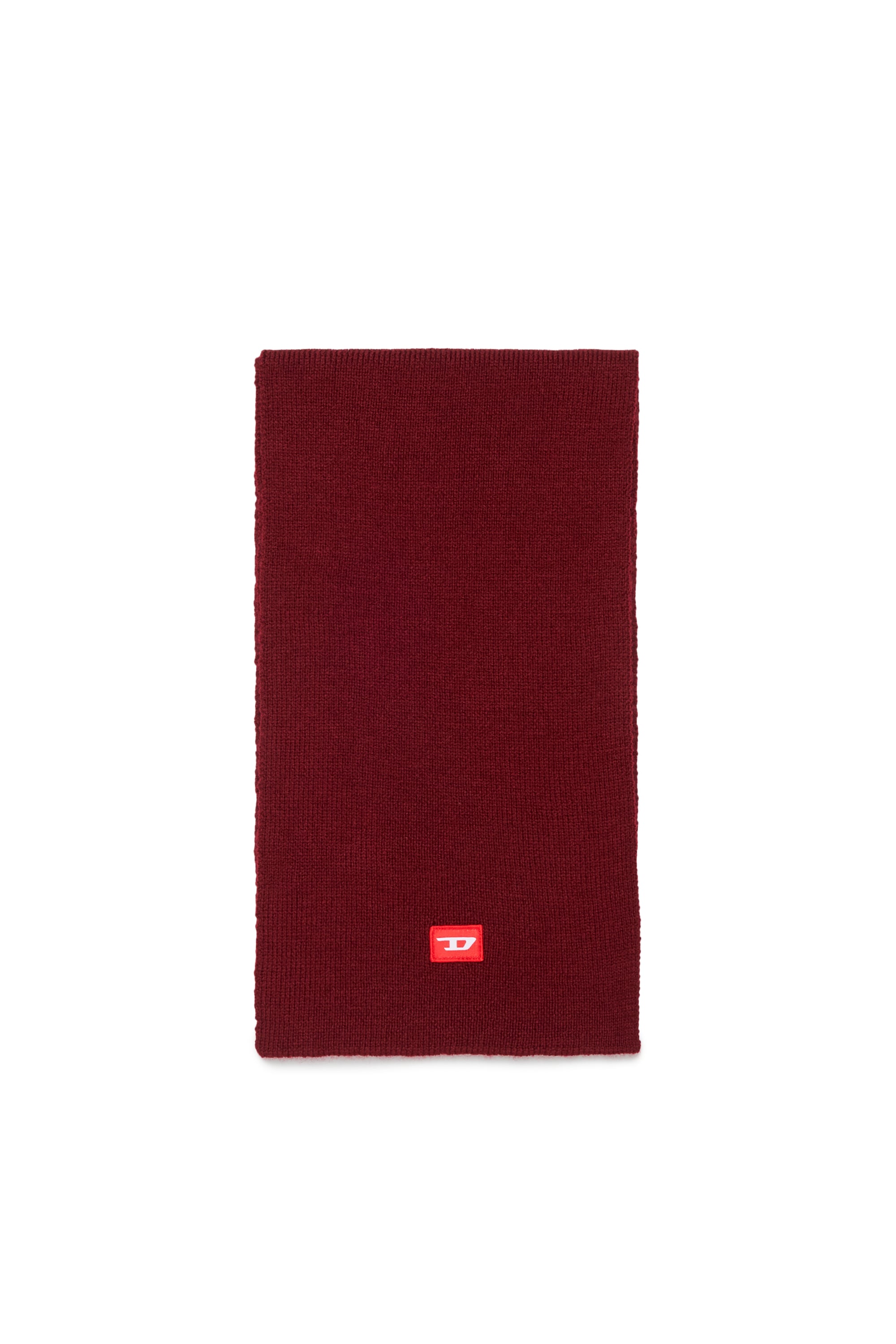 Diesel - RLOT, &Eacute;charpe en m&eacute;lange de laine avec patch logo D Mixte in Rouge - 1