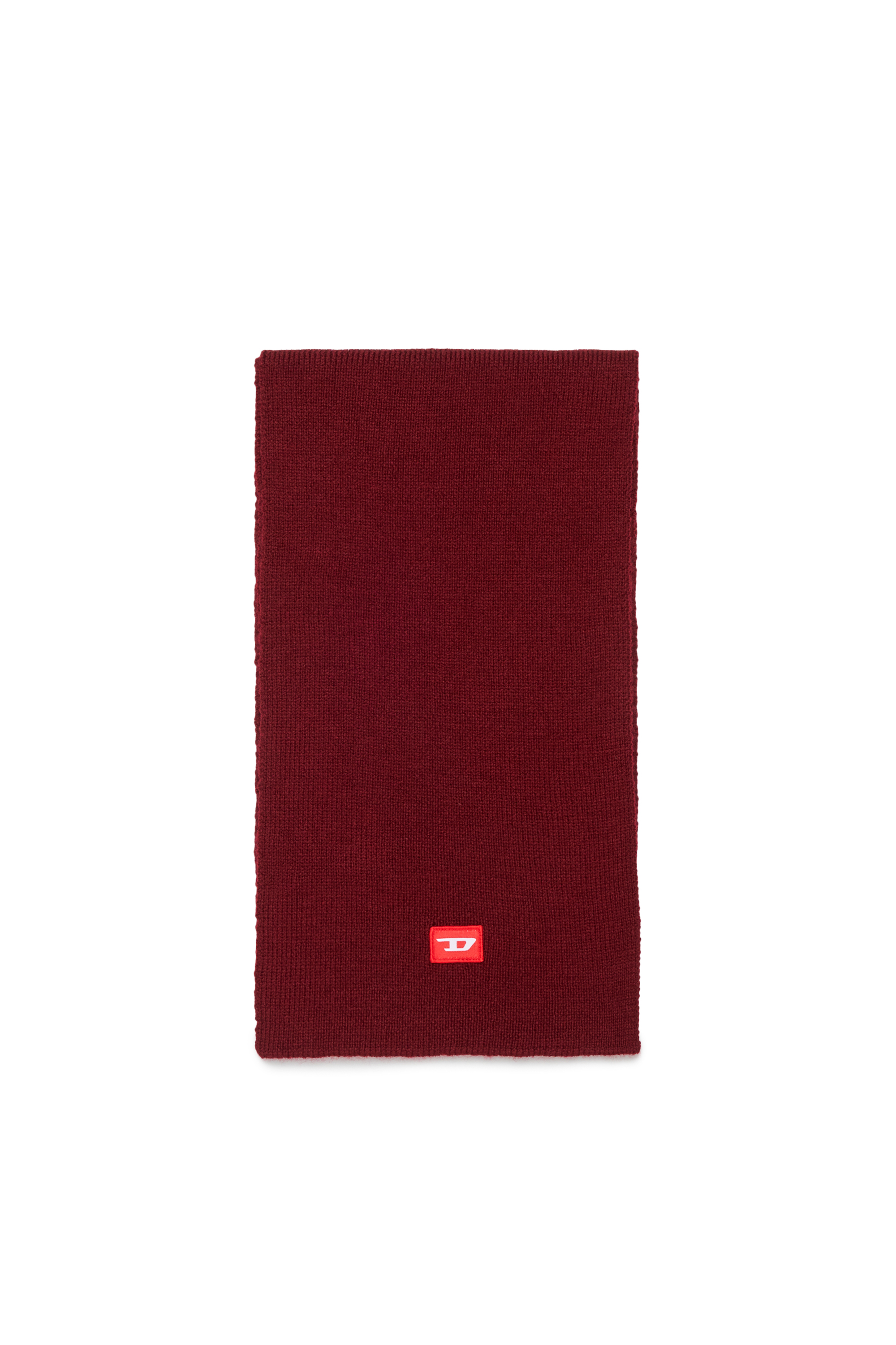 Diesel - RLOT, &Eacute;charpe en m&eacute;lange de laine avec patch logo D Mixte in Rouge - 1