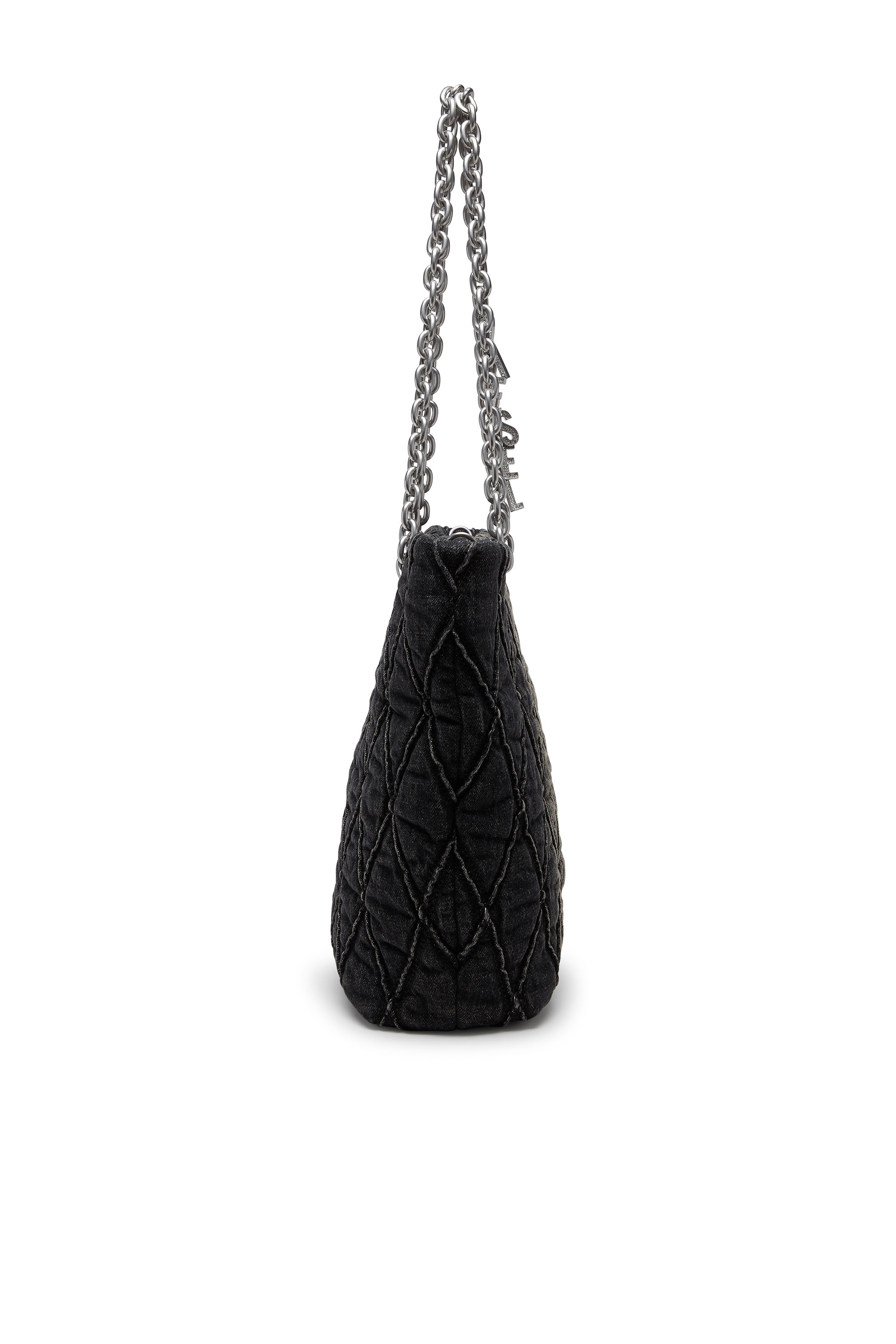 Diesel - CHARM-D SHOPPER M, Charm-D-Sac fourre-tout en denim matelassé Femme in Noir - 4